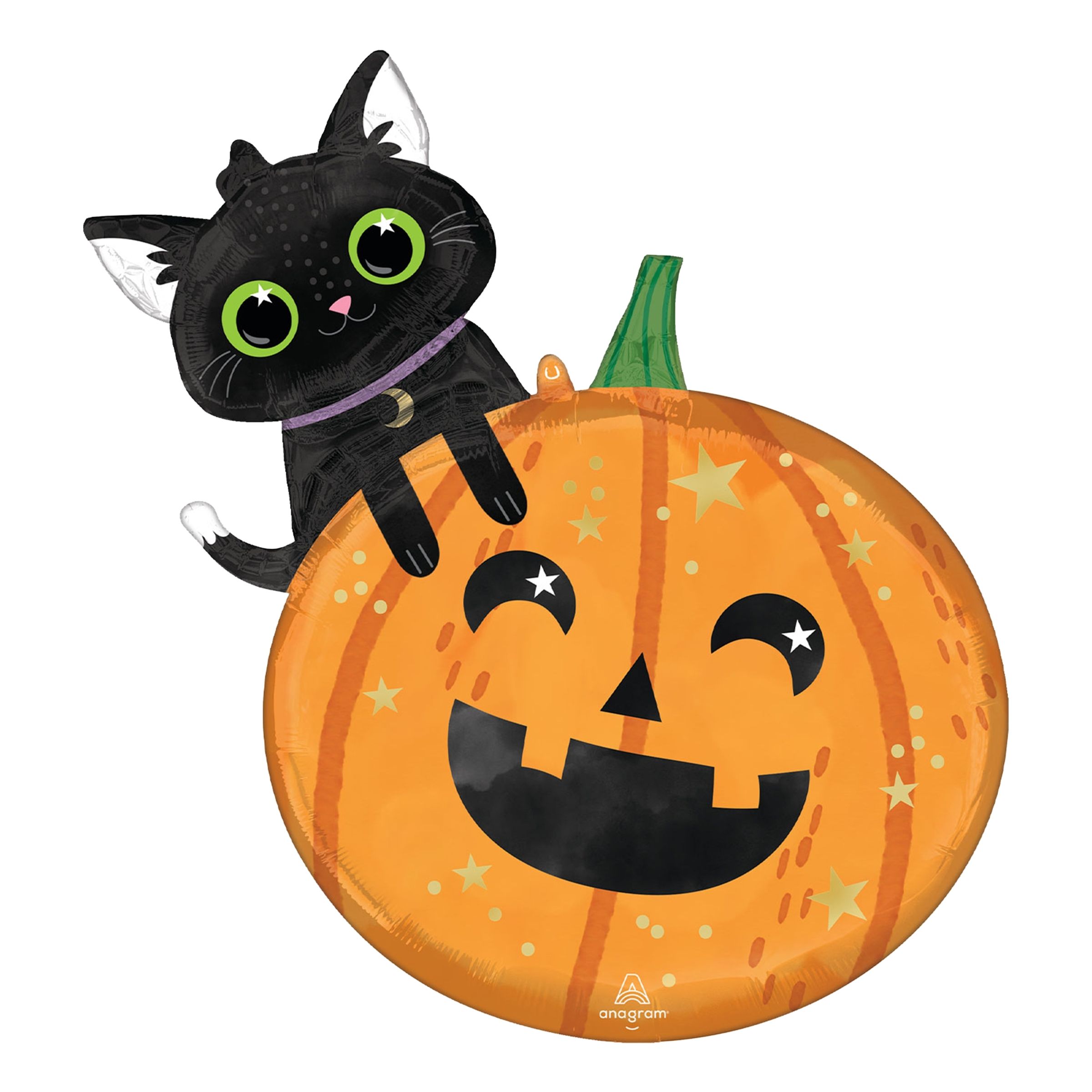 Läs mer om Halloween Katt & Pumpa Folieballong