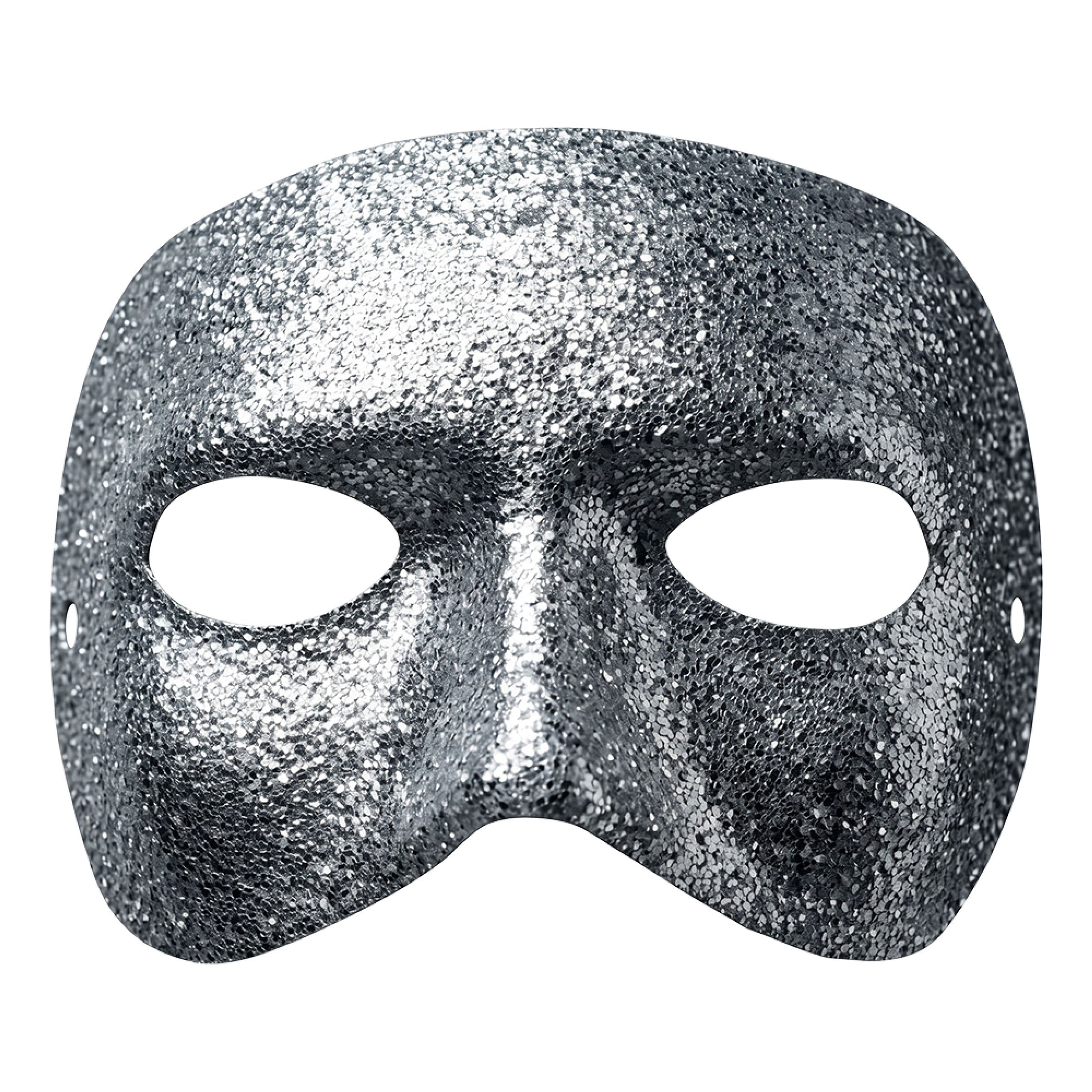 Halvmask Silver | Hem - Maskerad - Masker - Teatermasker | Maskeradspecialisten