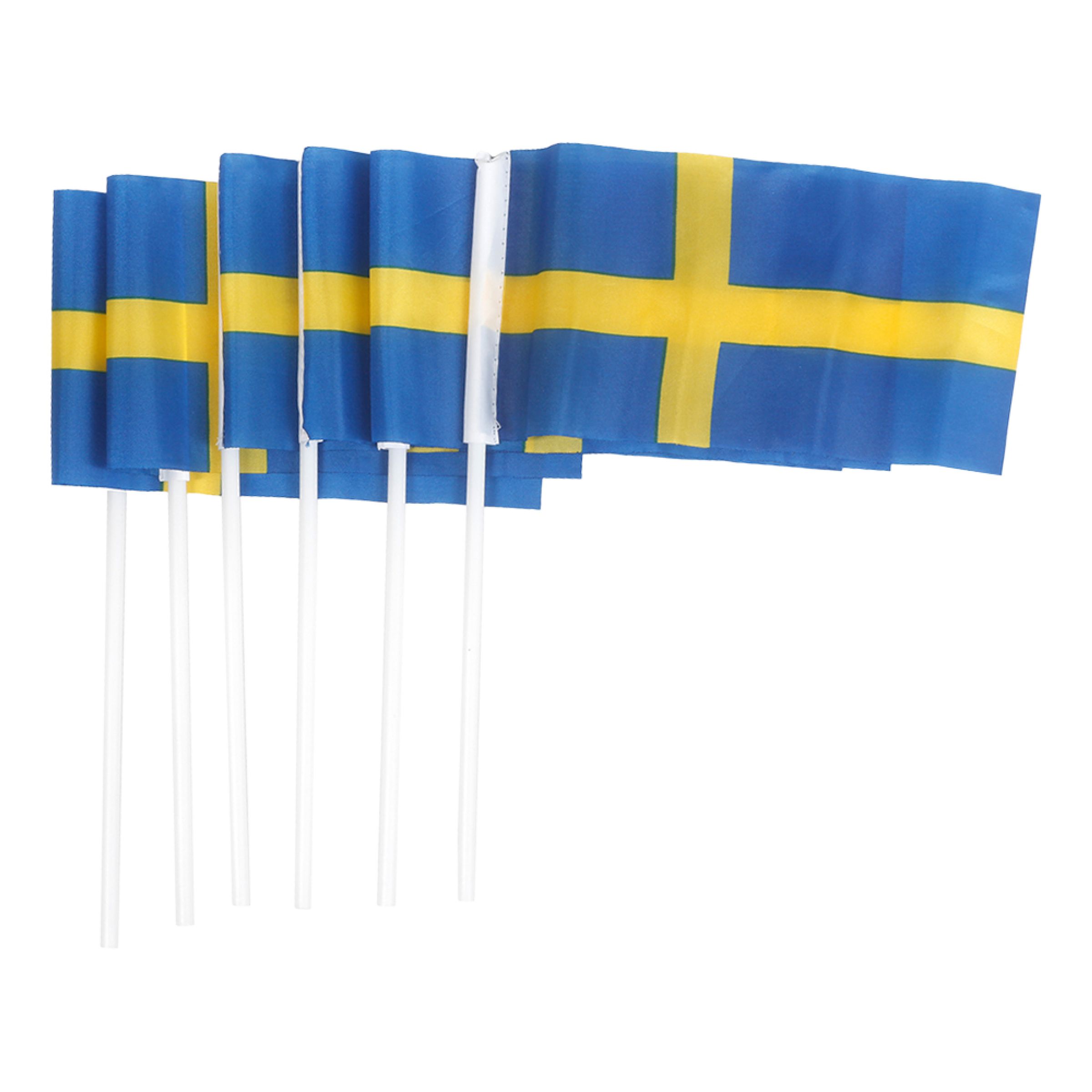Håndflag svenske flag - 6-pak