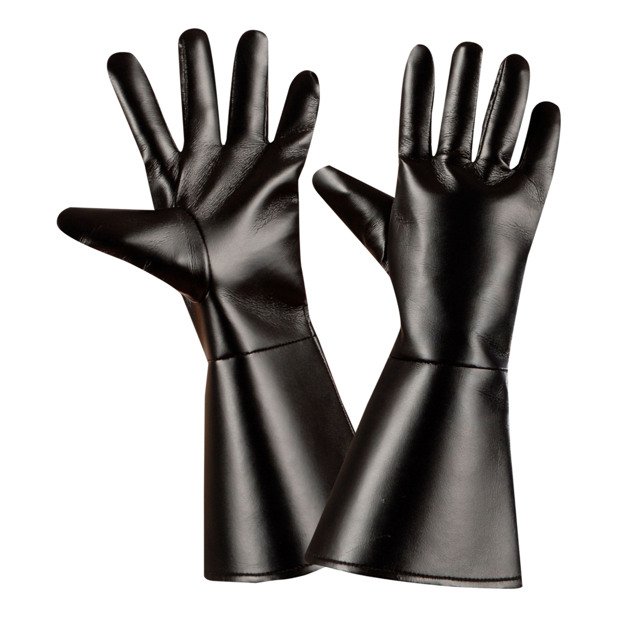 Handskar Läderlook Svarta - One size | Hem - Maskerad - Tillbehör - Maskeradaccessoarer | Maskeradspecialisten