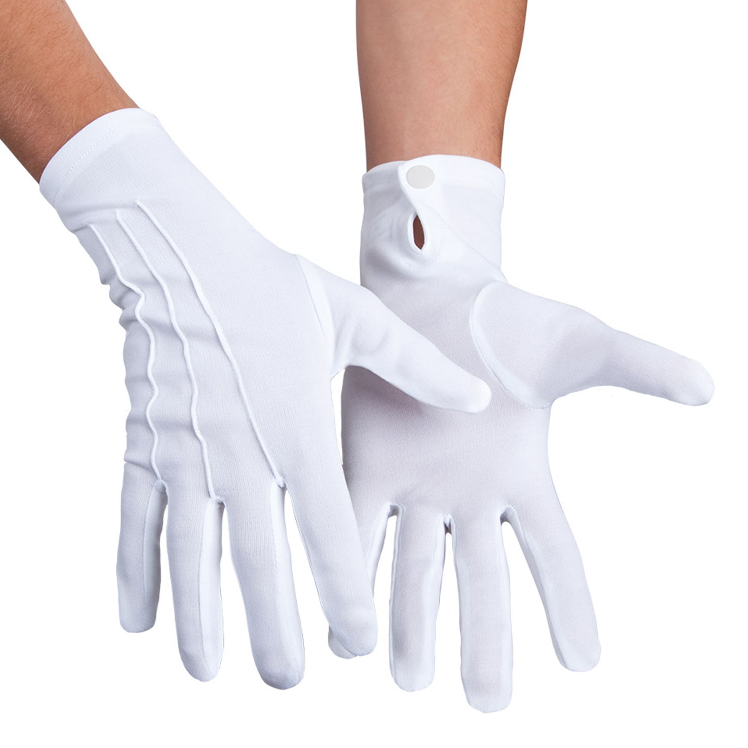 Handskar med Knapp Vita - One size