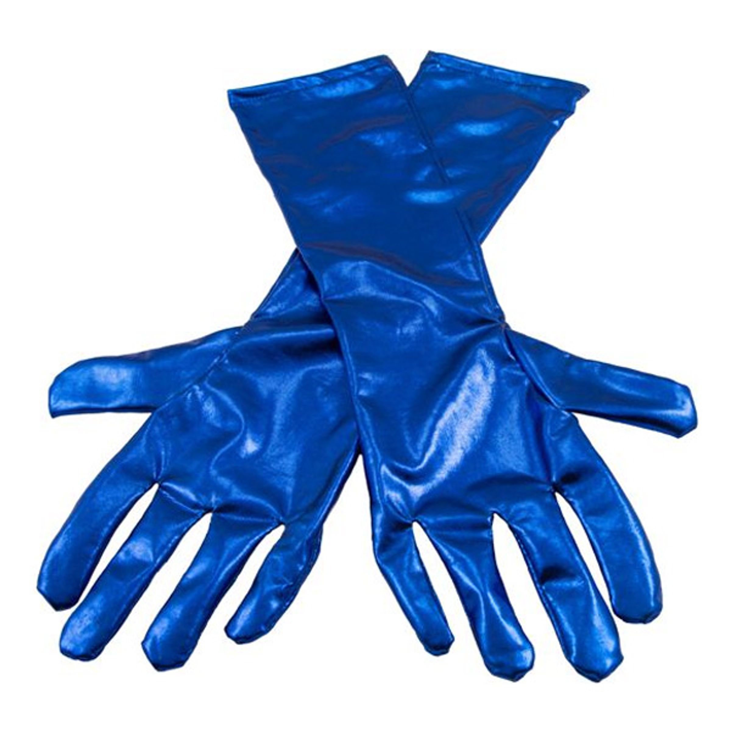 Långa Handskar Metallicblå - One size
