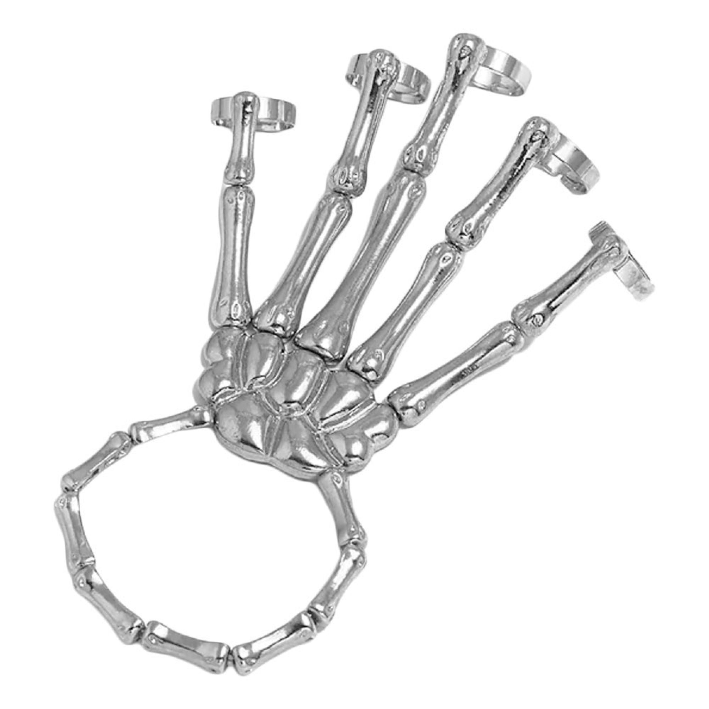 Handsmycke Skelett Silver | Hem - Teman - Färger - Silver | Maskeradspecialisten