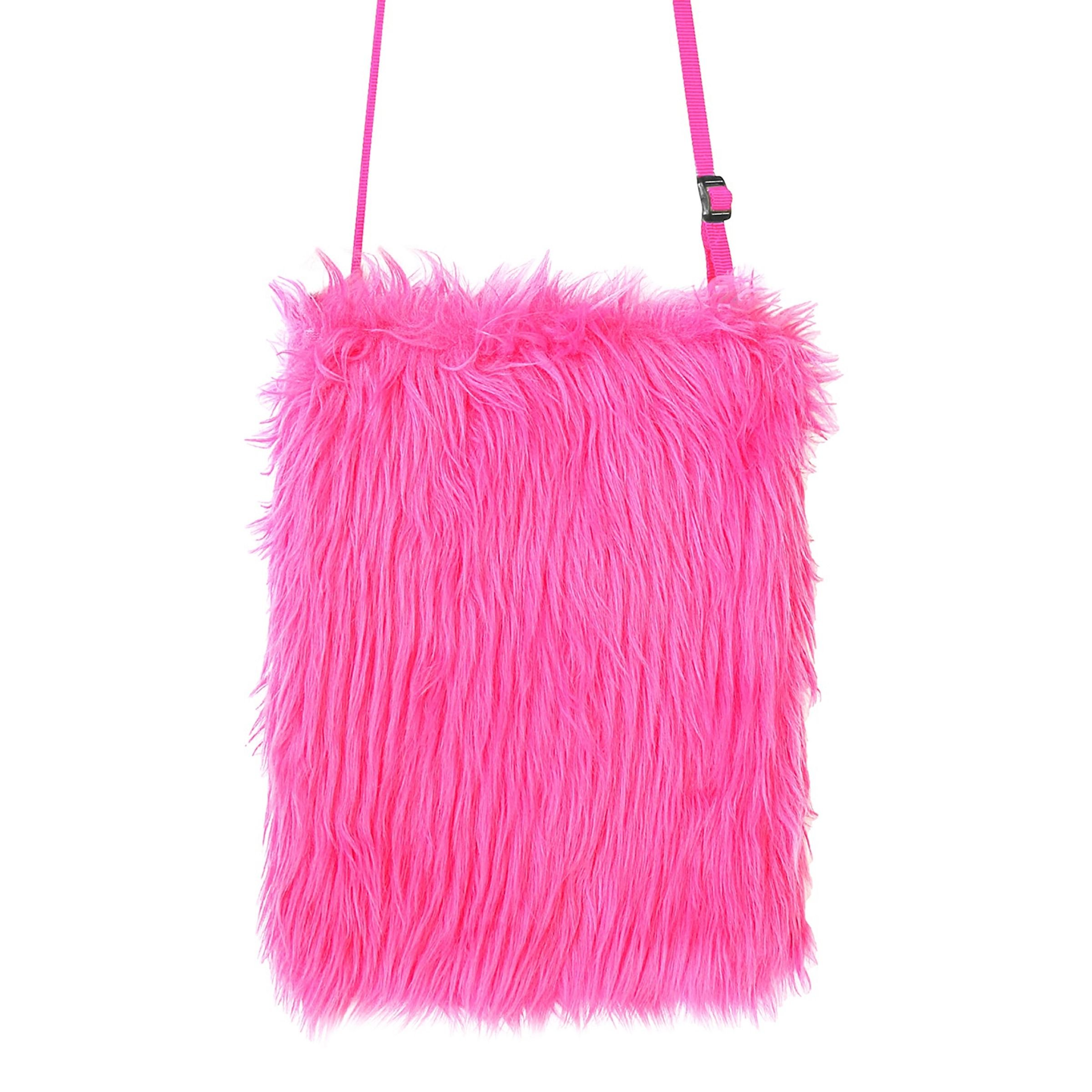 Handväska Fluffig Neon Rosa