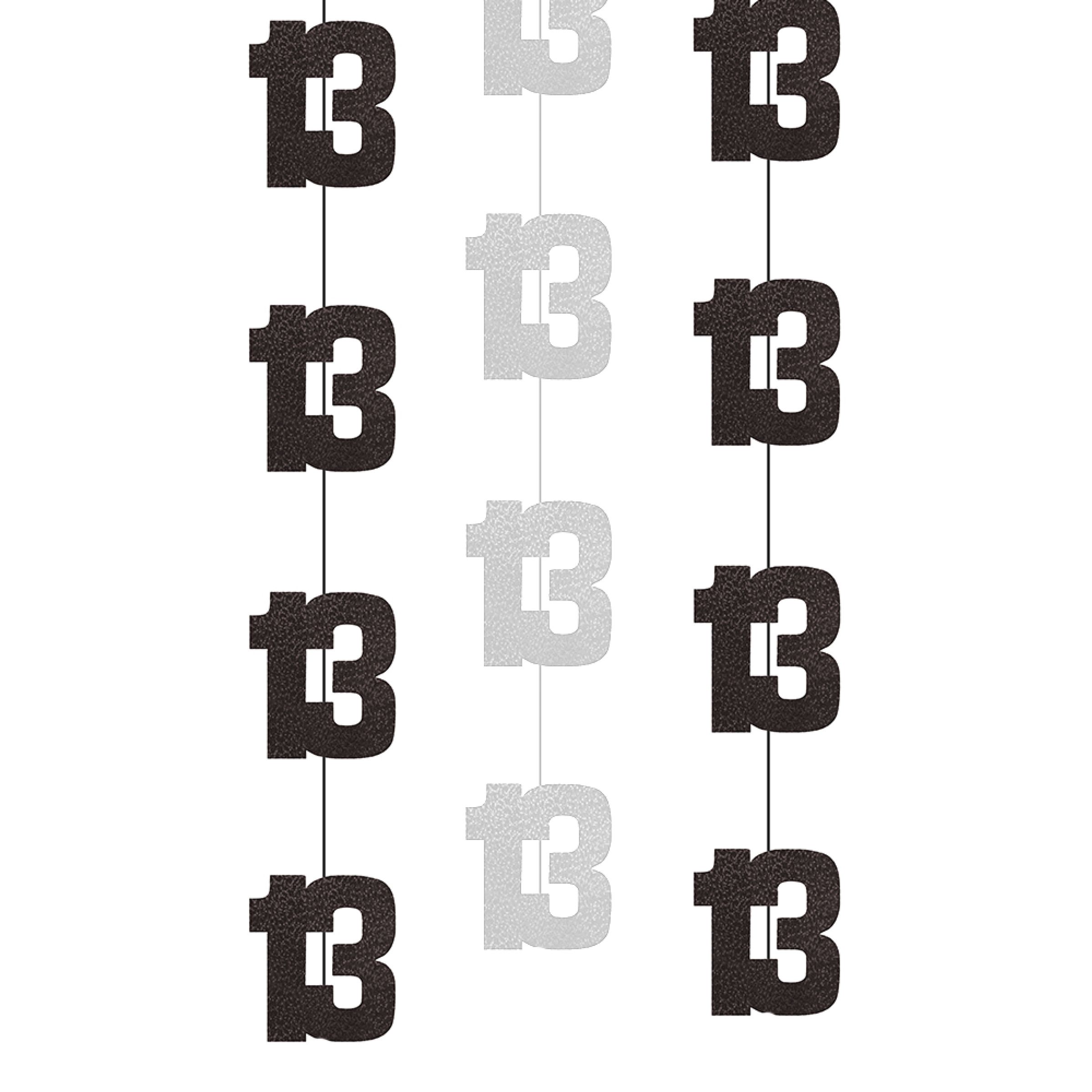 Hängande Dekorationer 13 Svart/Silver - 6-pack | Hem - Teman - Färger - Silver | Pryloteket