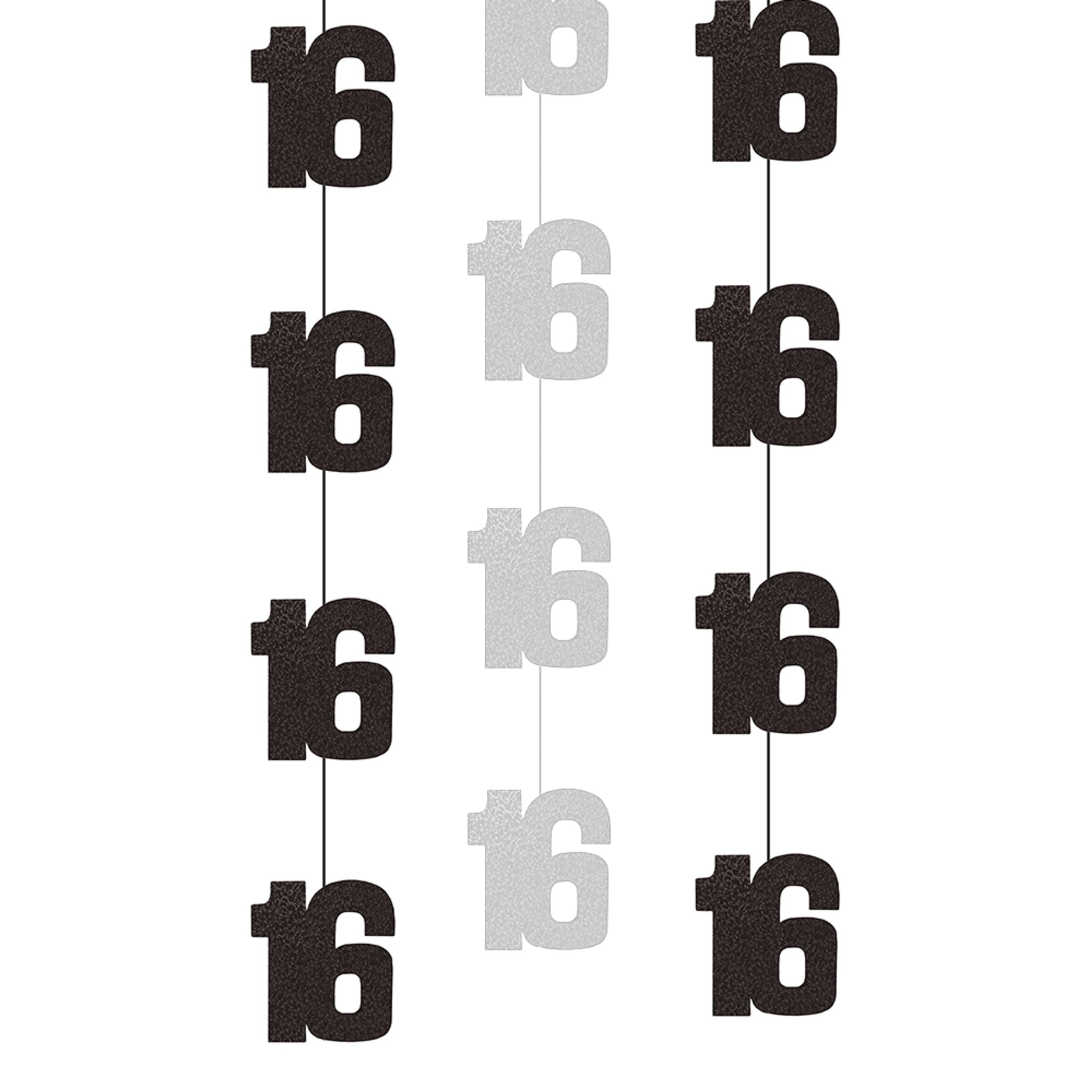 Hängande Dekorationer 16 Svart/Silver - 6-pack | Hem - Teman - Färger - Silver | Pryloteket