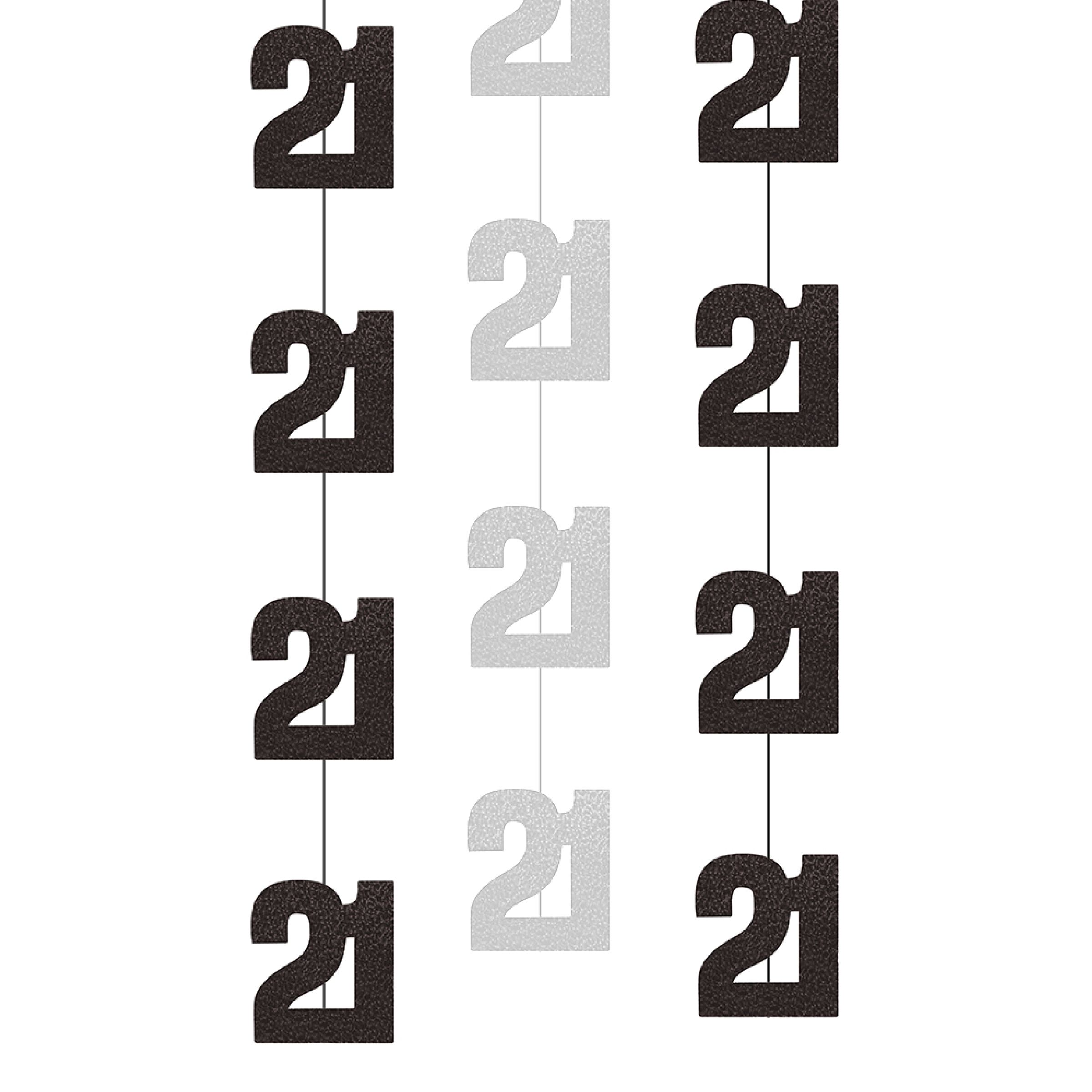 Hängande Dekorationer 21 Svart/Silver - 6-pack | Hem - Teman - Färger - Silver | Pryloteket