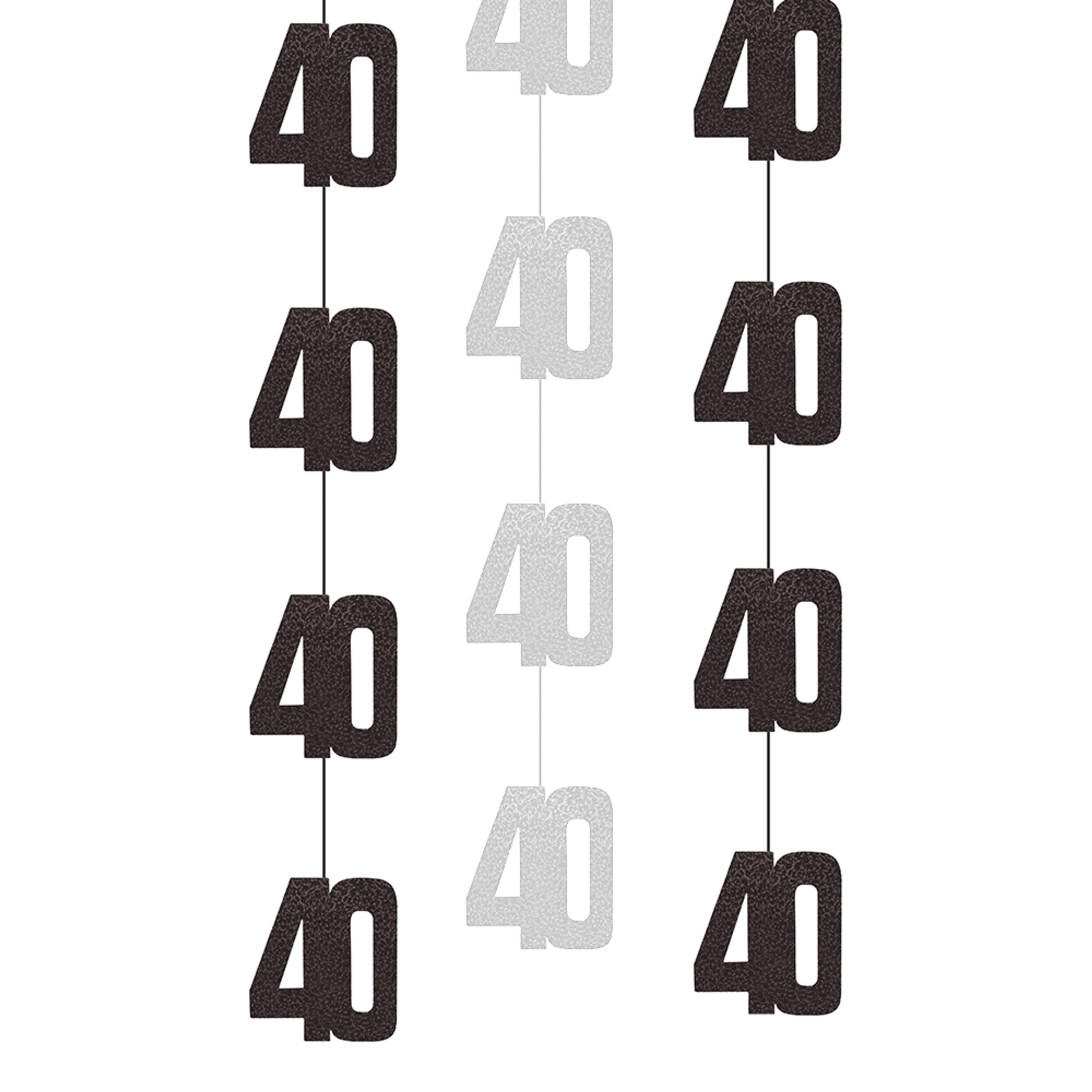 Hängande Dekorationer 40 Svart/Silver - 6-pack | Hem - Teman - Färger - Silver | Pryloteket