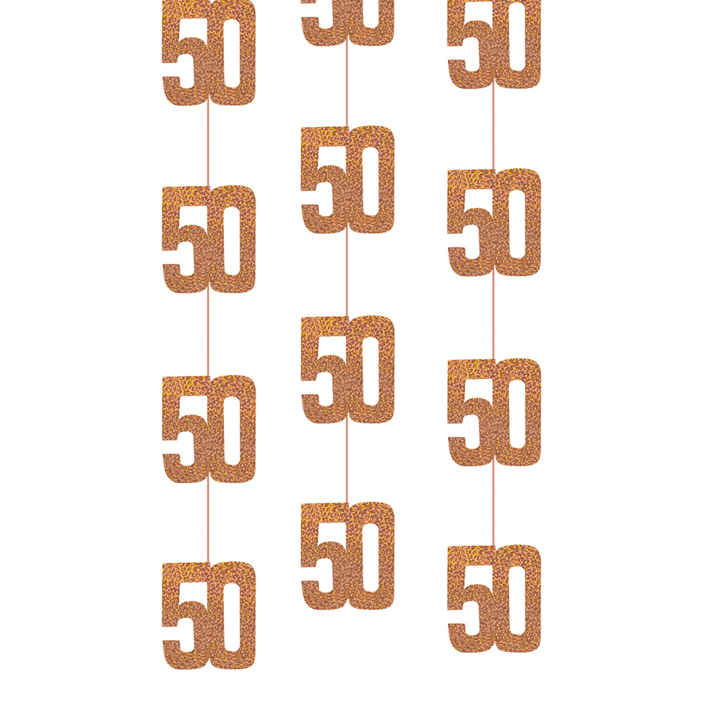 Hängande Dekorationer 50 Roséguld - 6-pack | Hem - Teman - Högtider - Födelsedagsfest - Års-fest - 50-årsfest | Pryloteket