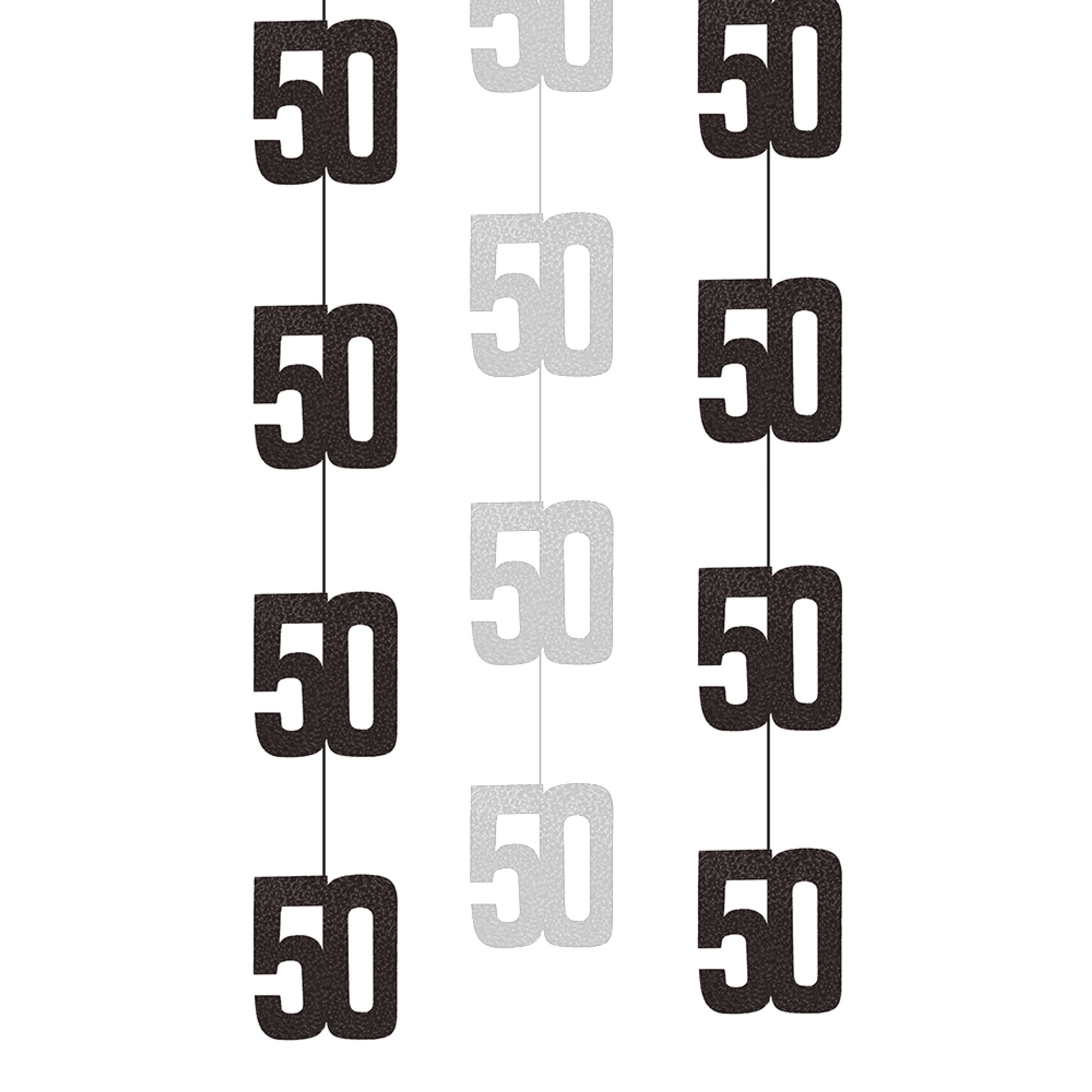 Hängande Dekorationer 50 Svart/Silver - 6-pack | Hem - Teman - Färger - Silver | Pryloteket