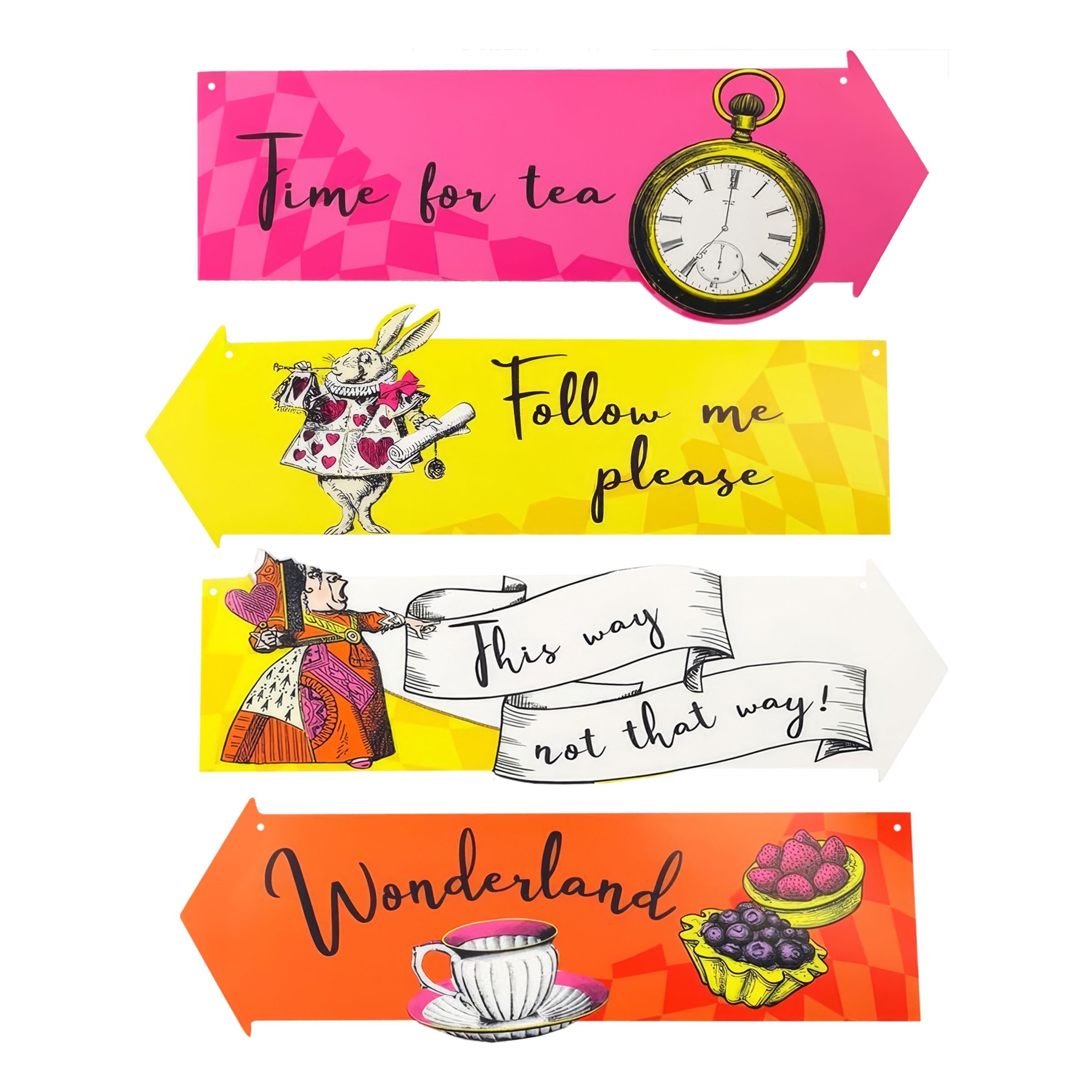 Hängande Skyltar Alice Wonderland - 12-pack