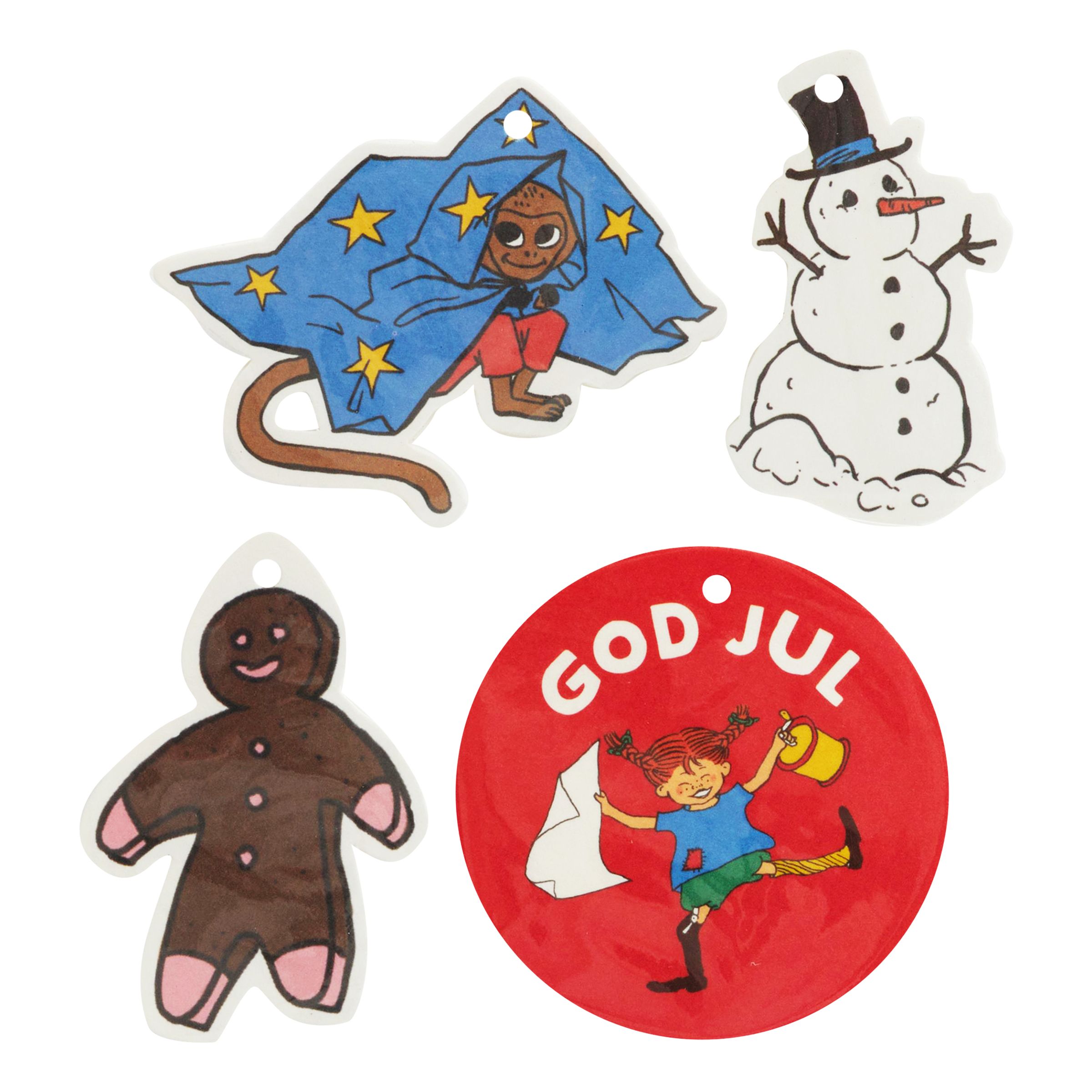 Hängetiketter Jul Pippi Långstrump - 20-pack | Hem - Festartiklar - Presentinslagning | Party Outlet