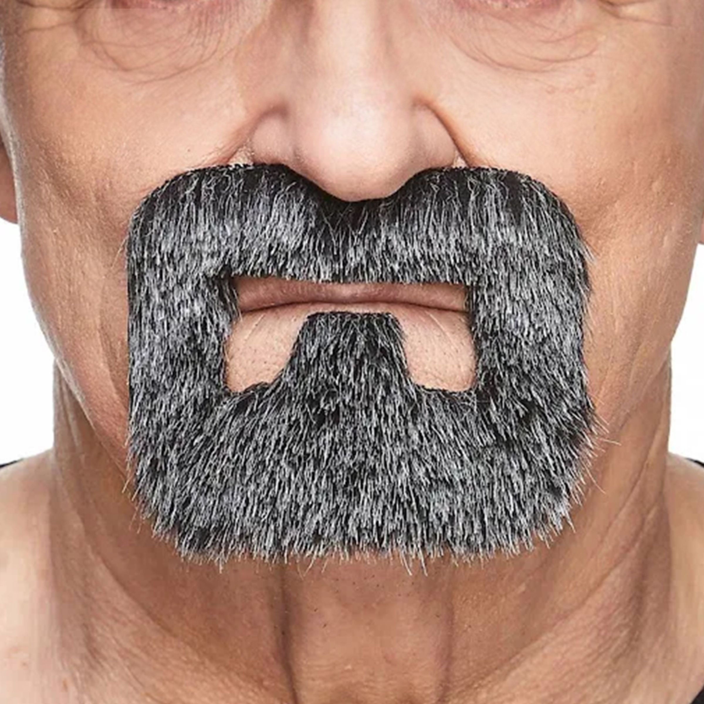 Hantverkare Mustasch Svart/Vit | Hem - Maskerad - Tillbehör - Skägg & Mustascher | Pryloteket