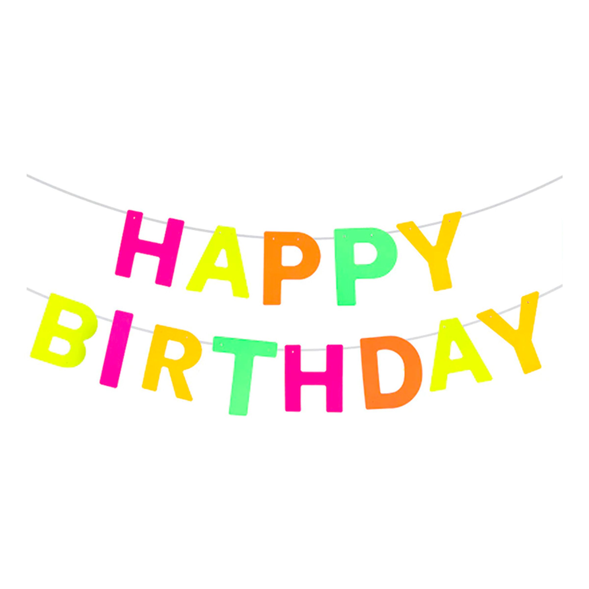 Läs mer om Happy Birthday UV Neon Girlang