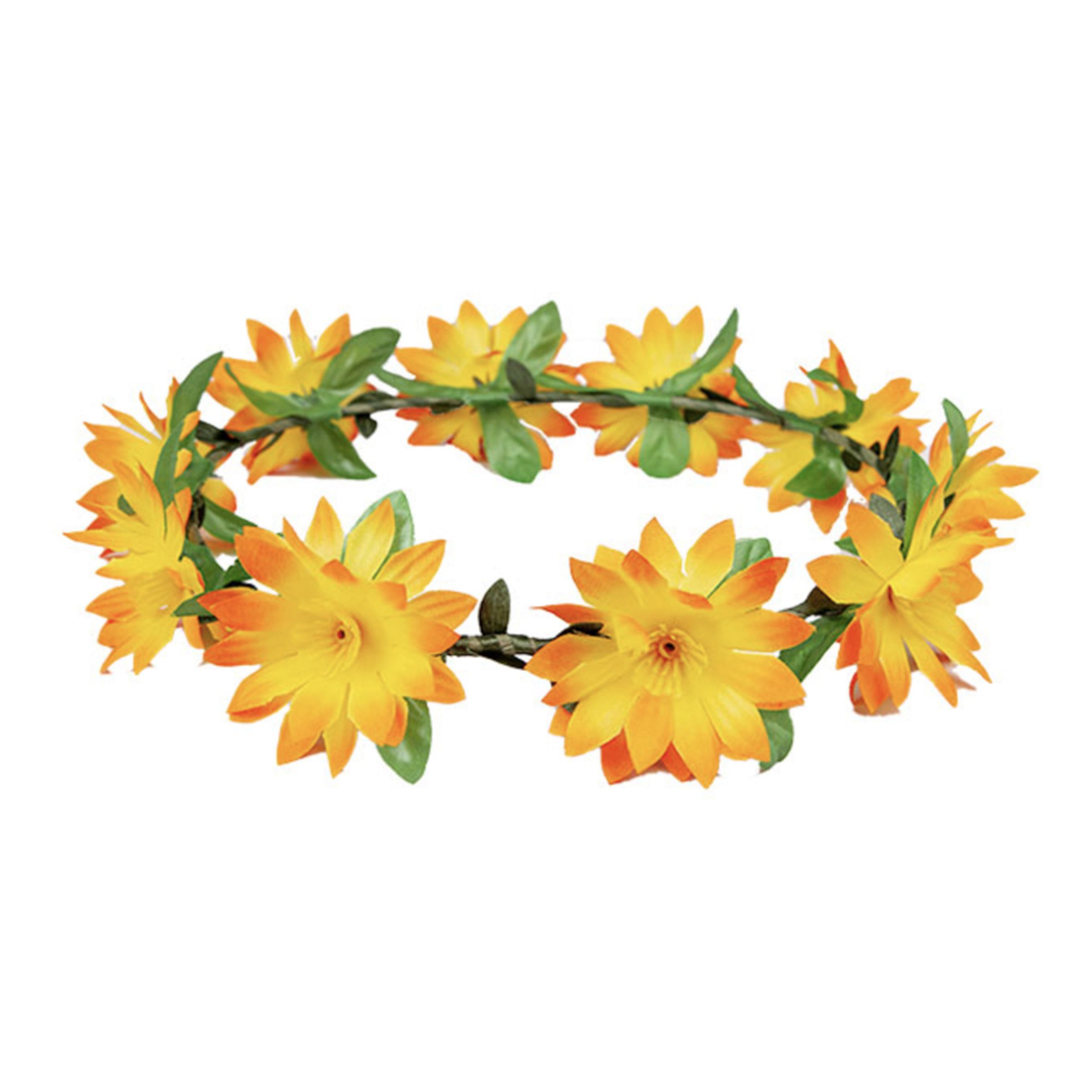 Läs mer om Hårband med Blommor Orange - One size