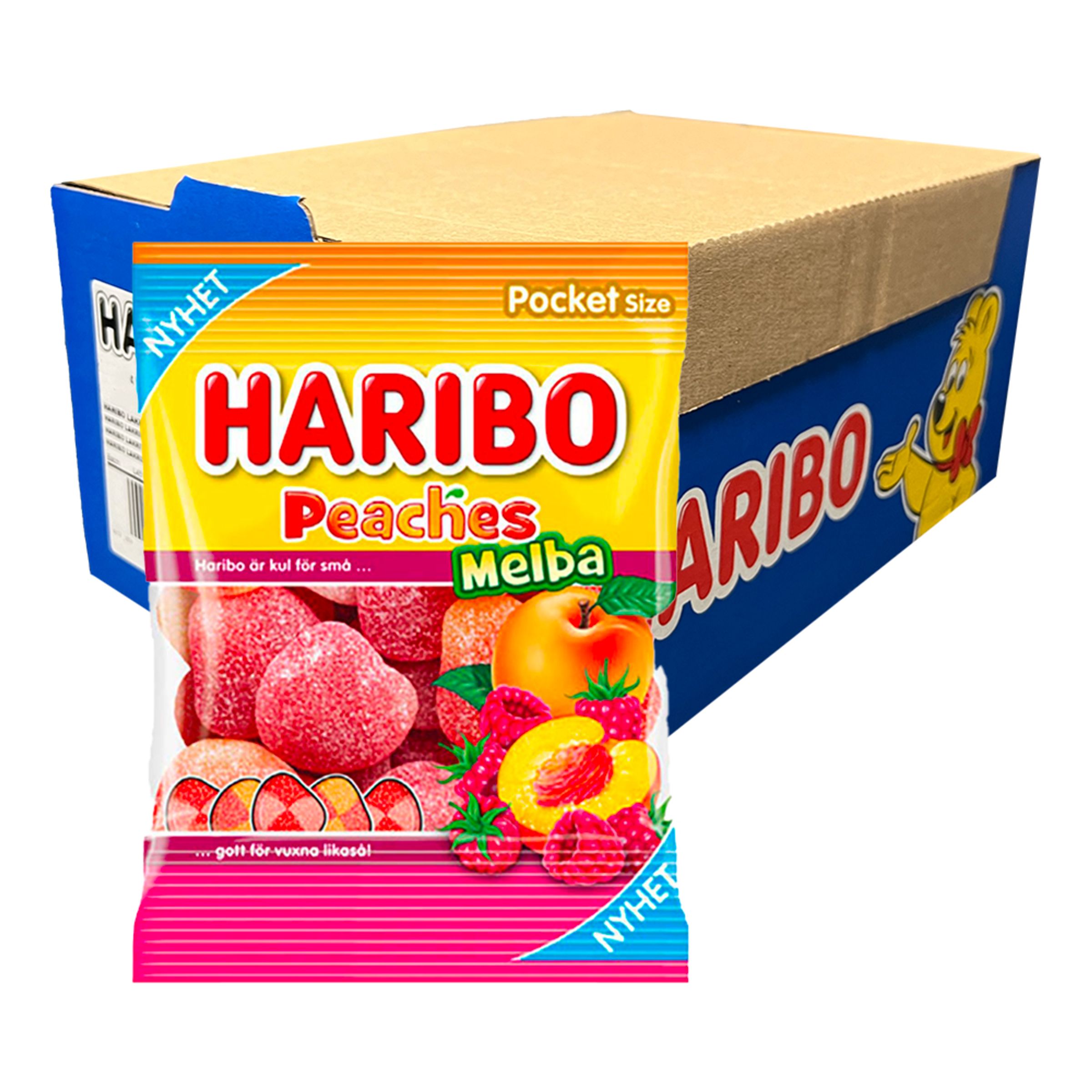 Läs mer om Haribo Peaches Melba Storpack - 24-pack