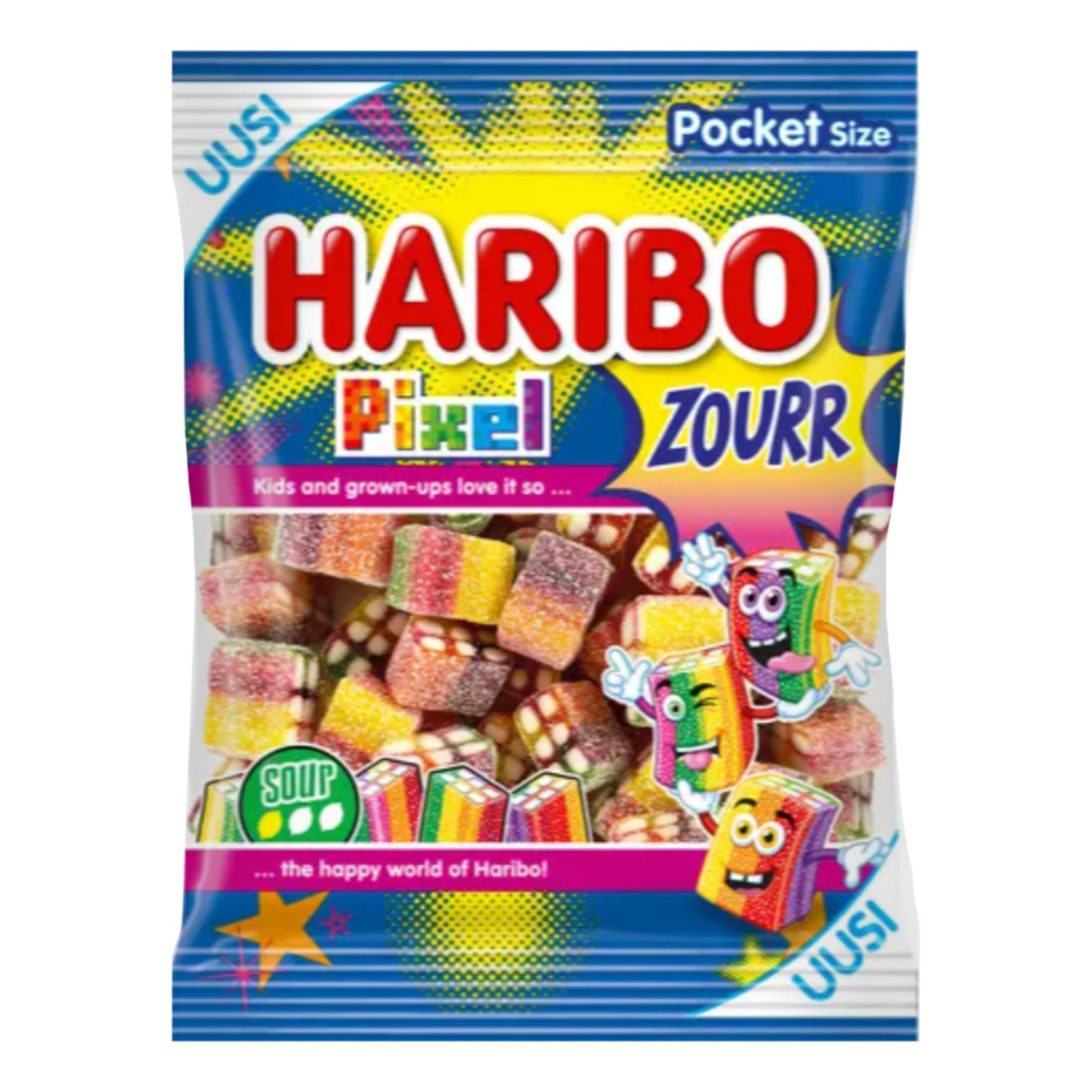 Haribo Pixel Zourr - 80 gram | Hem - Godis & Läsk - Godis - Surt Godis | Party Outlet