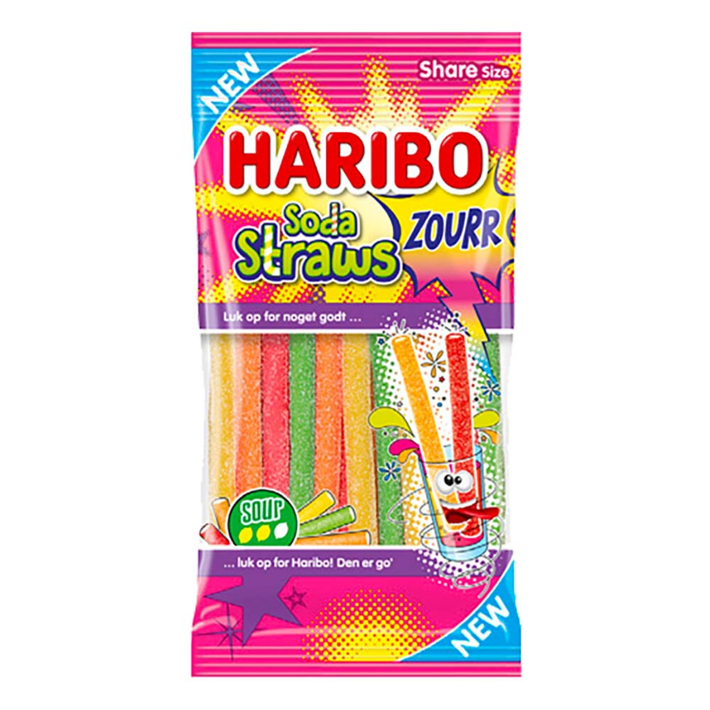 Läs mer om Haribo Soda Straws Zourr - 90 gram