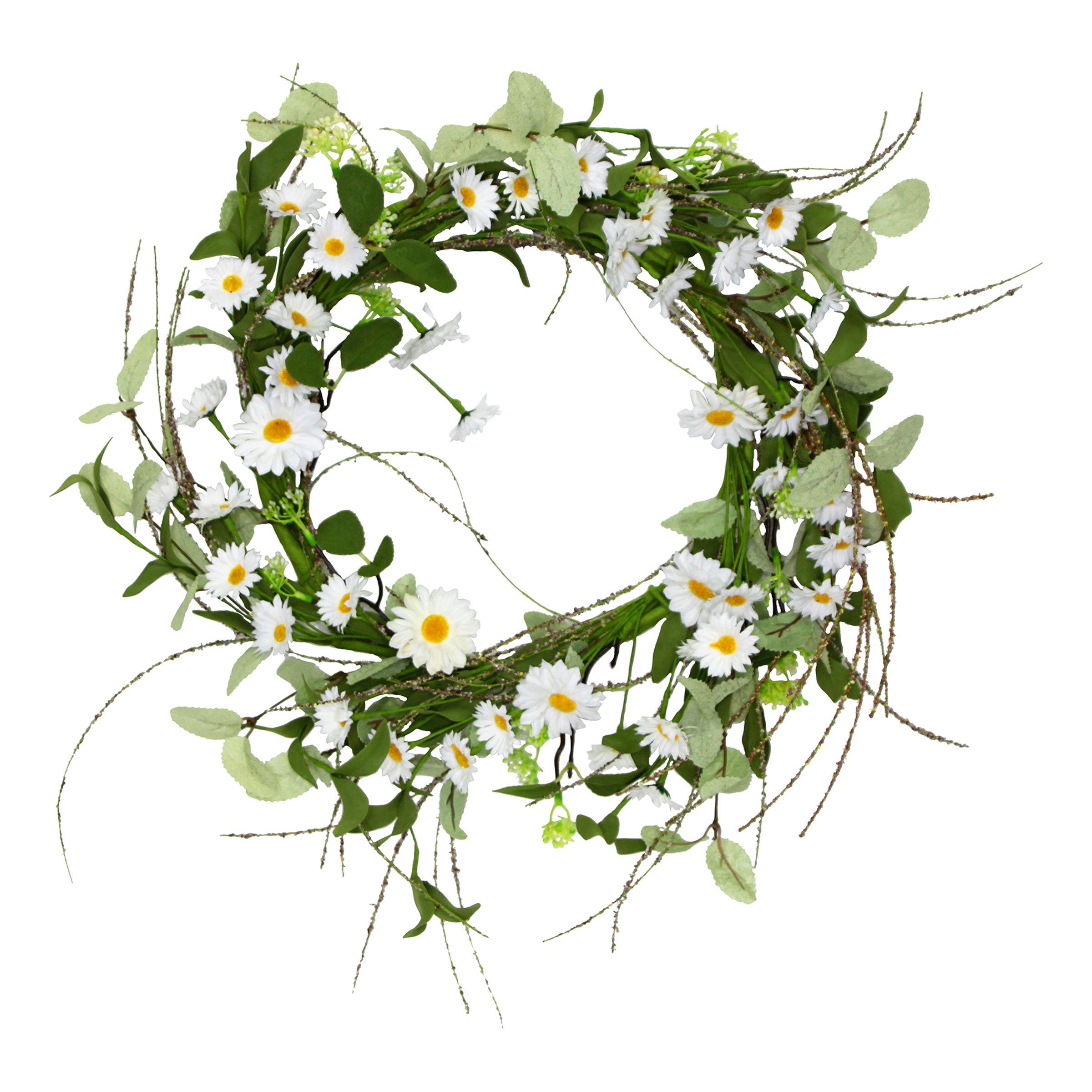 Blomkrans Vita Blommor | Hem - Festartiklar - Festdekoration - Dörrdekorationer | Pryloteket