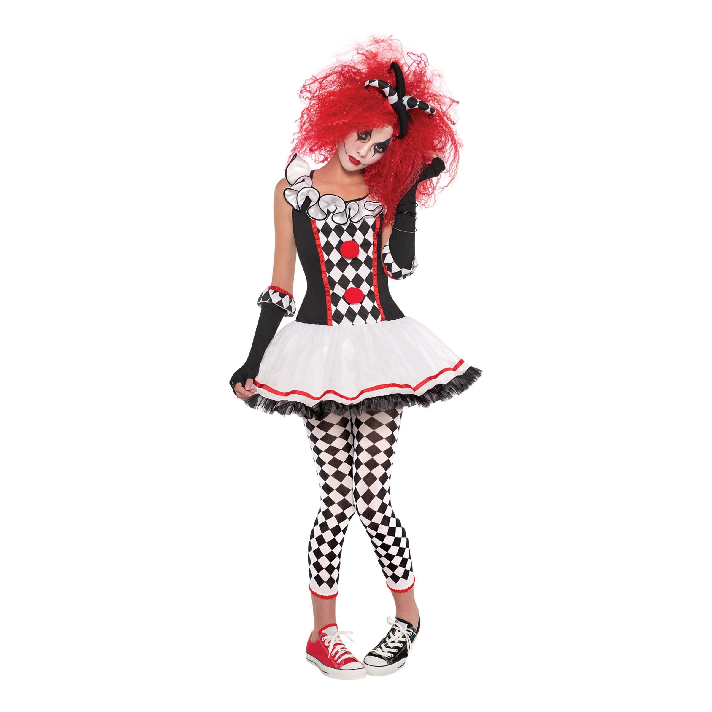 Harlequin Clown Klänning Maskeraddräkt - Medium