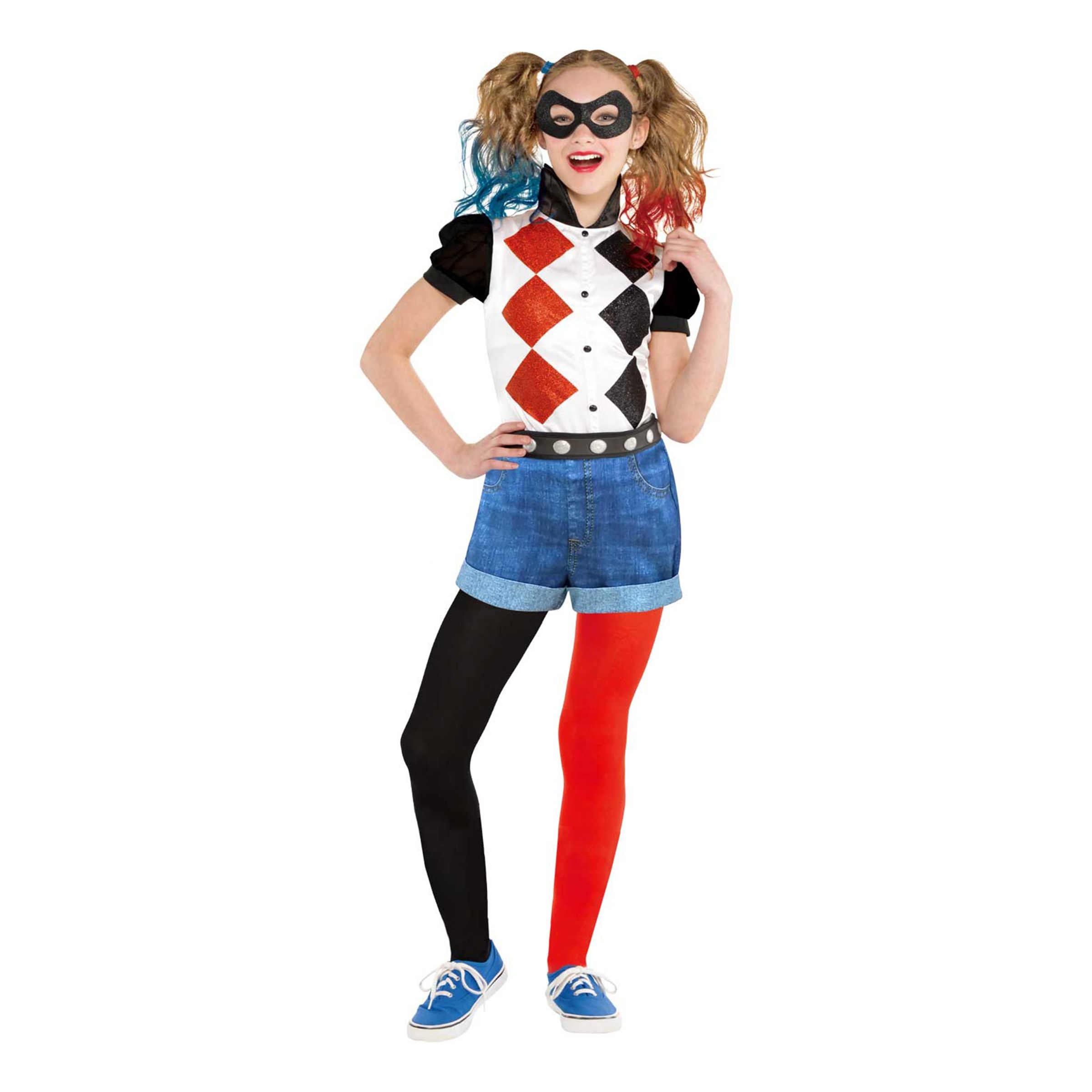 Läs mer om Harley Quinn Klassisk Barn Maskeraddräkt - XX-Large