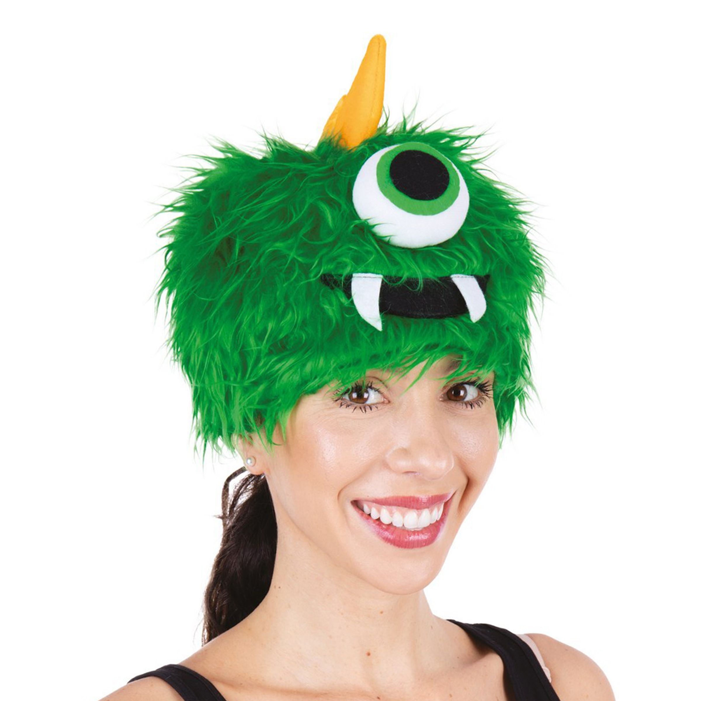 Hatt Fluffigt Monster Ljusgrön - One size | Hem - Maskerad - Hattar - Vuxenhattar | Maskeradspecialisten