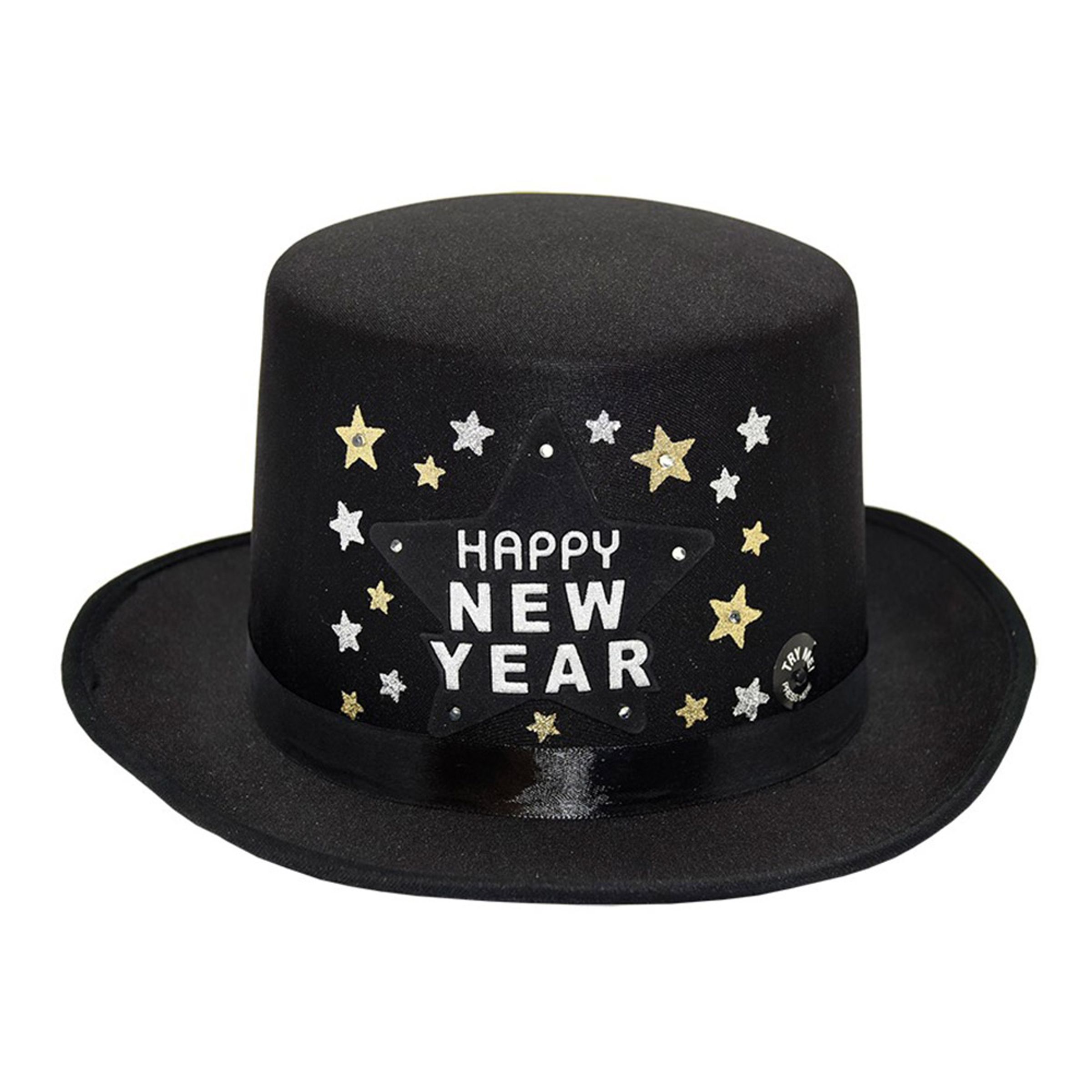 Läs mer om Hatt Happy New Year Svart - One size