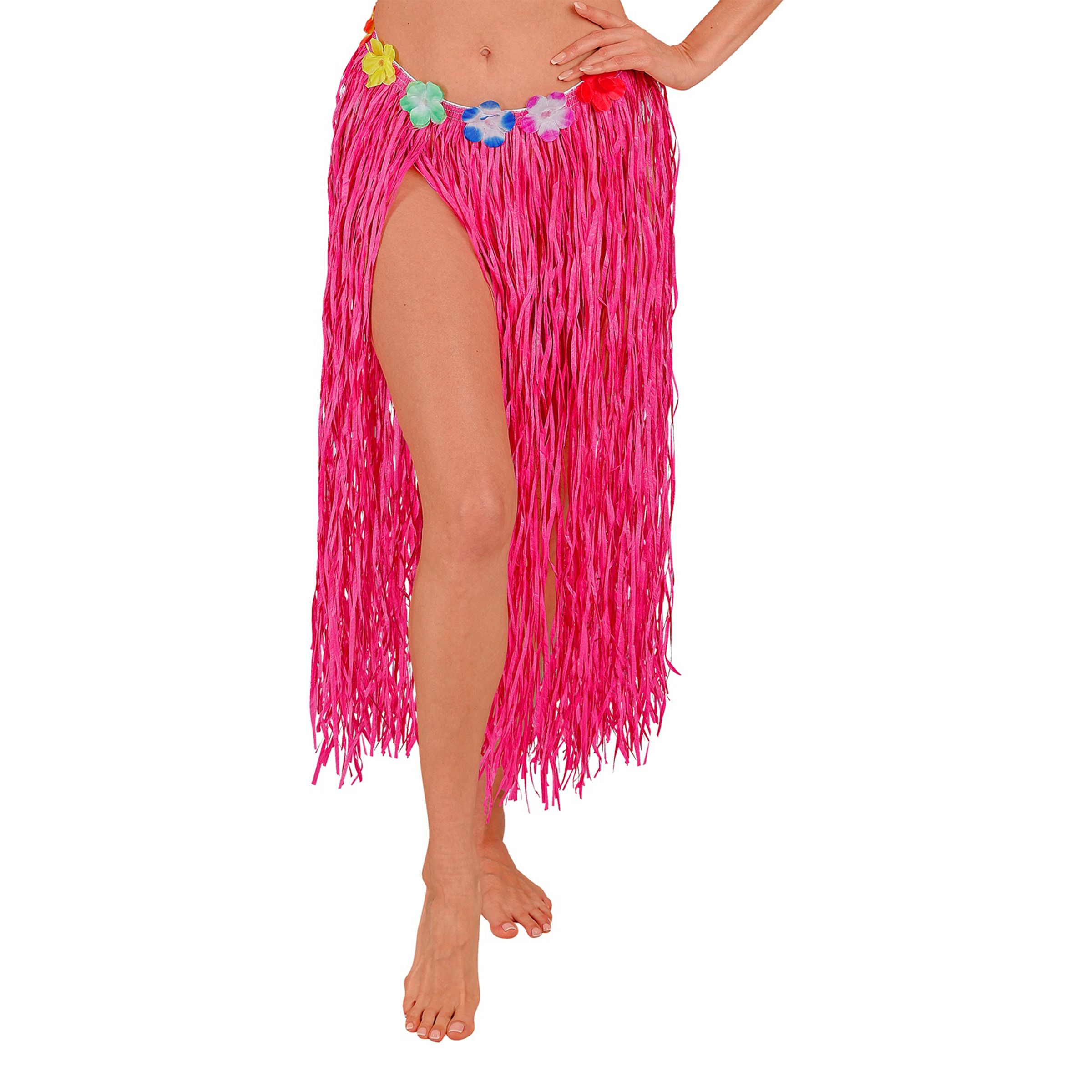 Hawaiikjol med Blommor Rosa - One size | Hem - Maskerad - Maskeraddräkter - Hawaiidräkter | Pryloteket