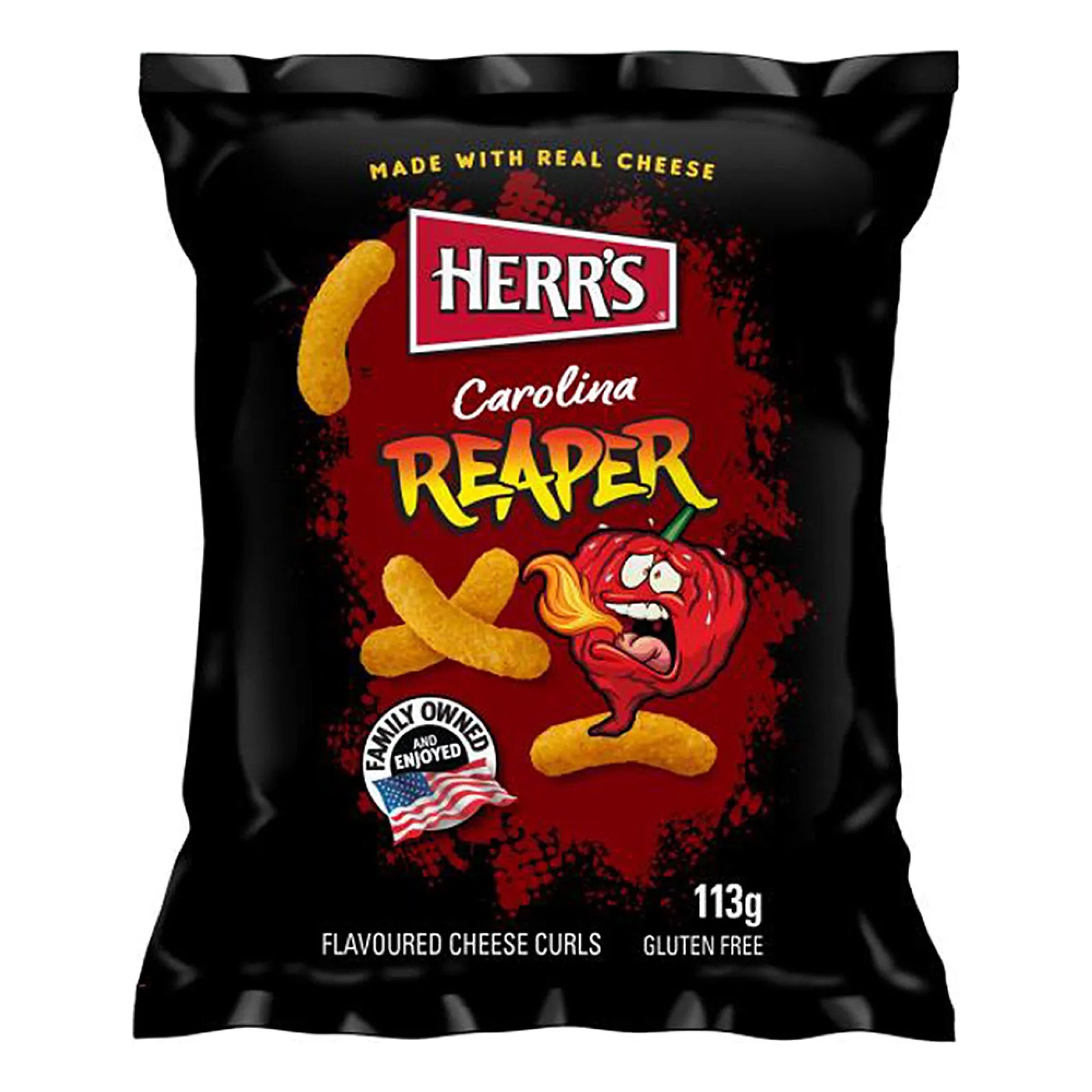 Herrs Carolina Reaper Cheese Curls - 113 gram | Hem - Godis & Läsk - Godis - Amerikanskt Godis | Party Outlet