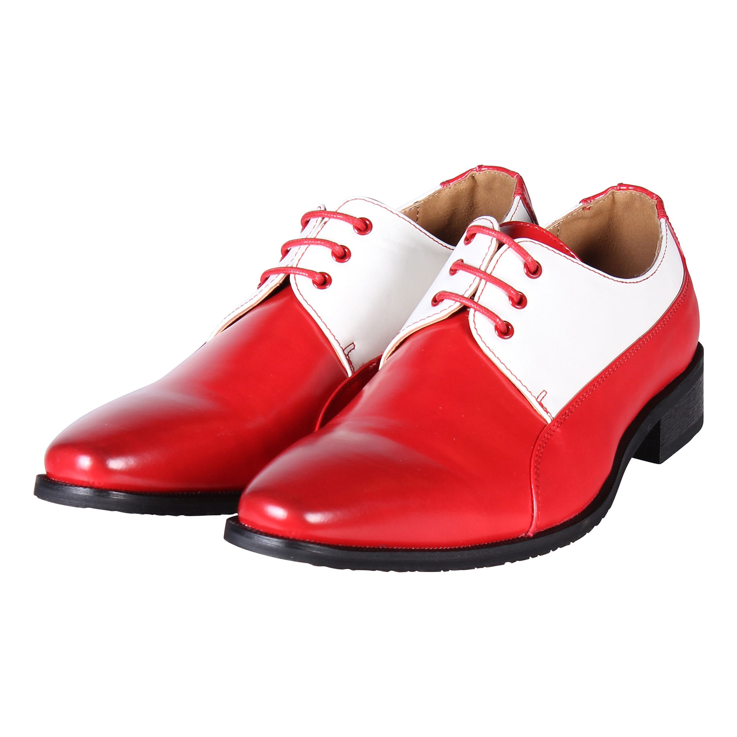 Herrskor Derby Röd/Vit - 45 | Hem - Maskerad - Maskeradskor | Pryloteket