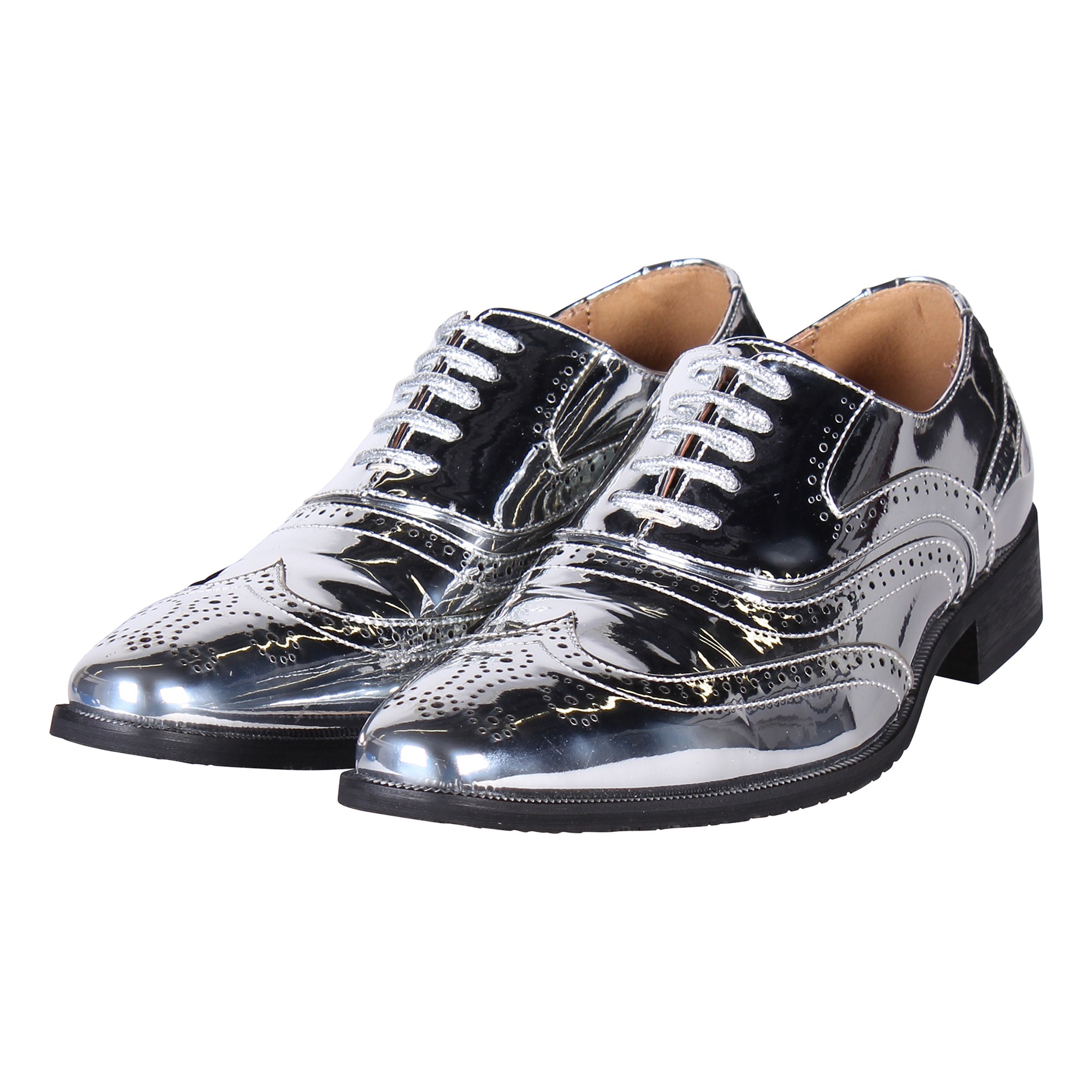 Herrskor Oxford Silver Metallic - 41 | Hem - Maskerad - Maskeradskor | Pryloteket
