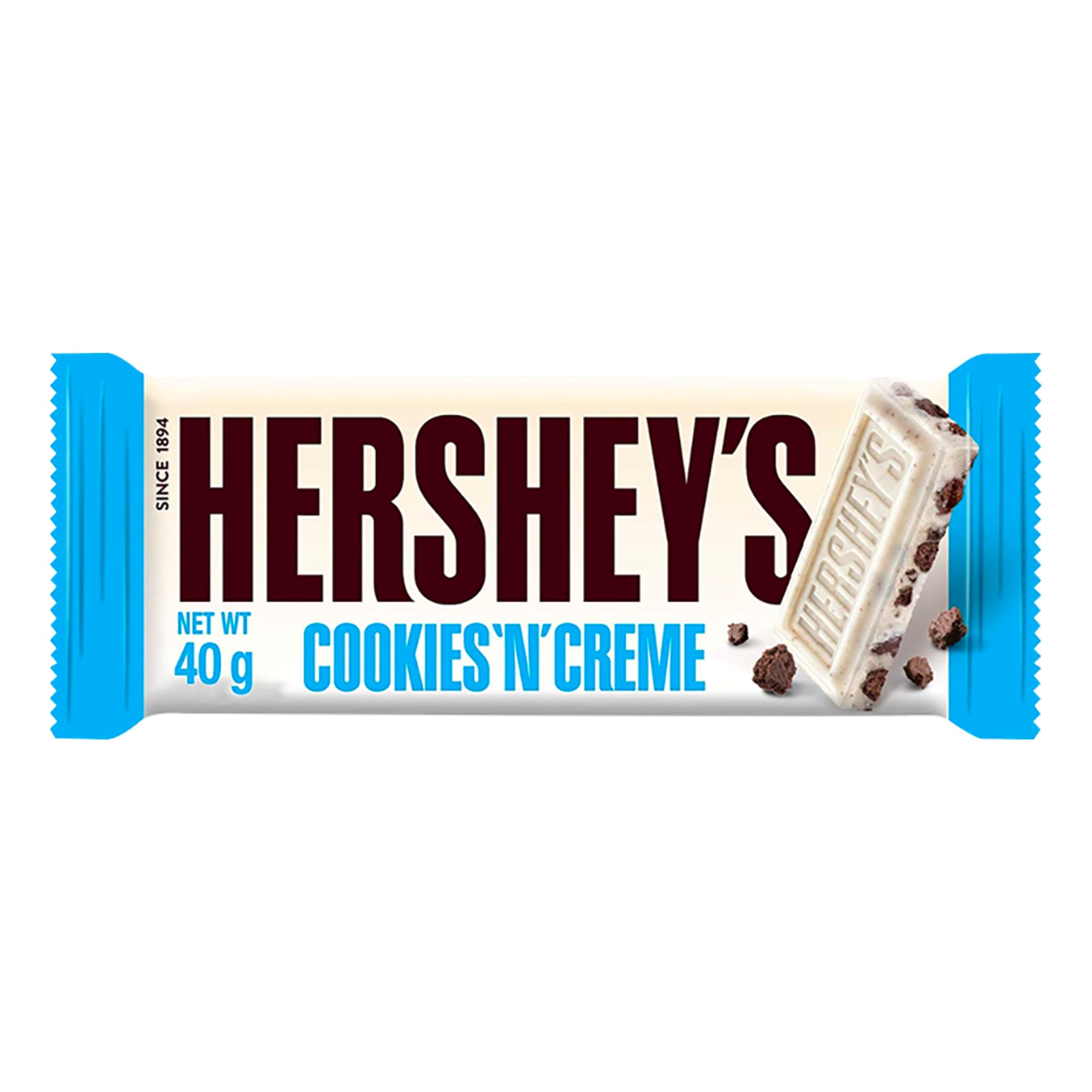 Läs mer om Hersheys Cookies & Creme Chokladkaka - 40 gram