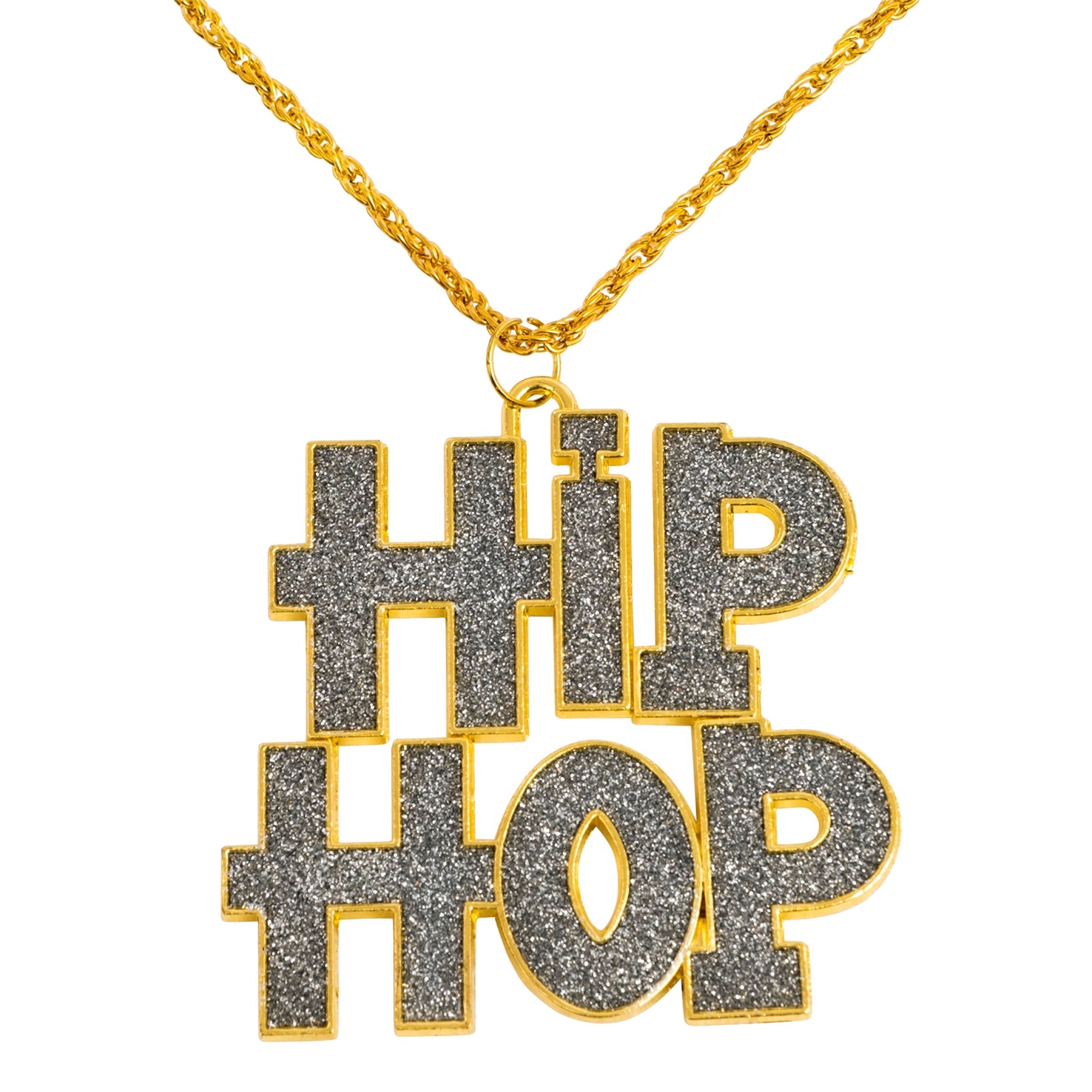 Läs mer om Hip Hop Halsband Guld - One size