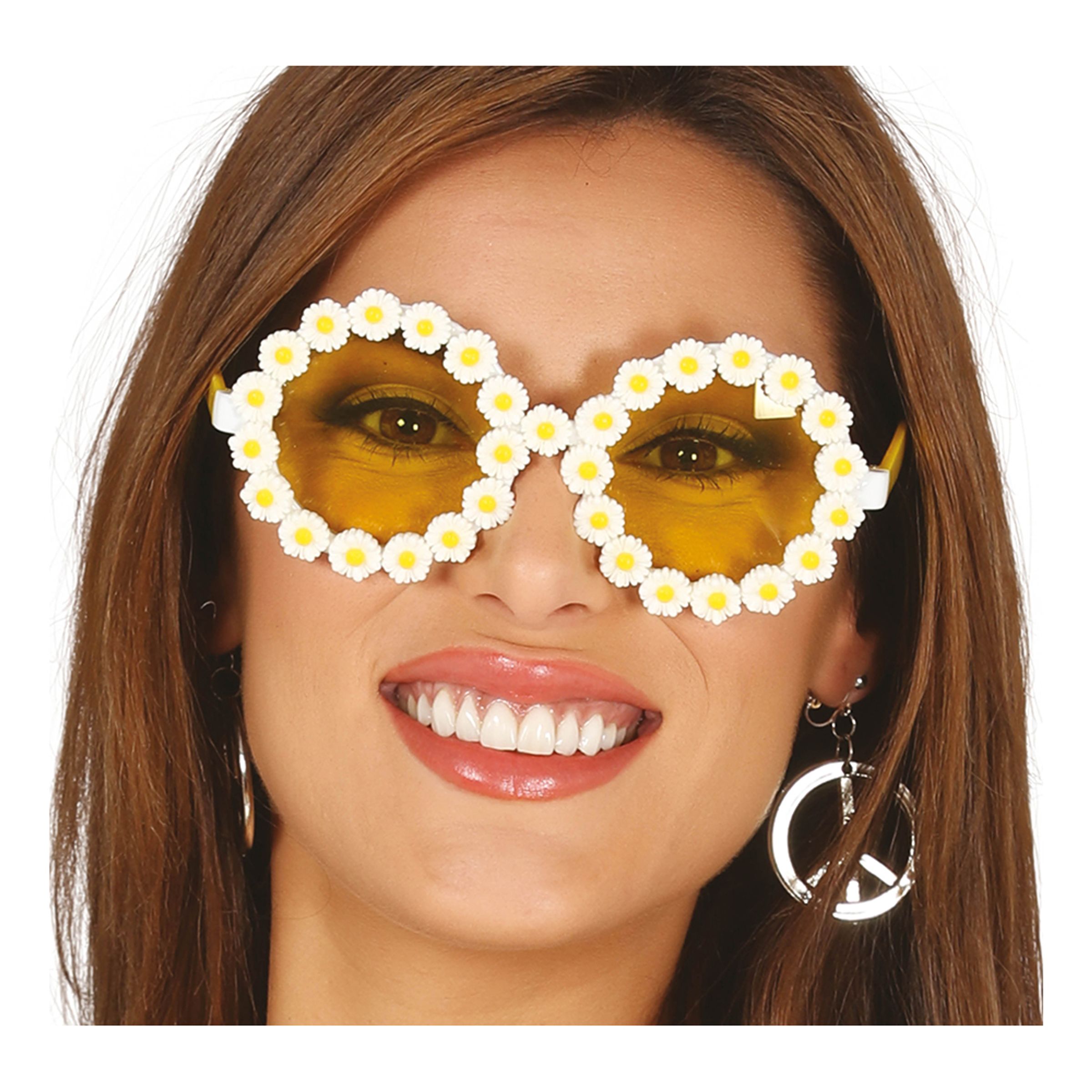 Läs mer om Hippieglasögon med Blommor - One size