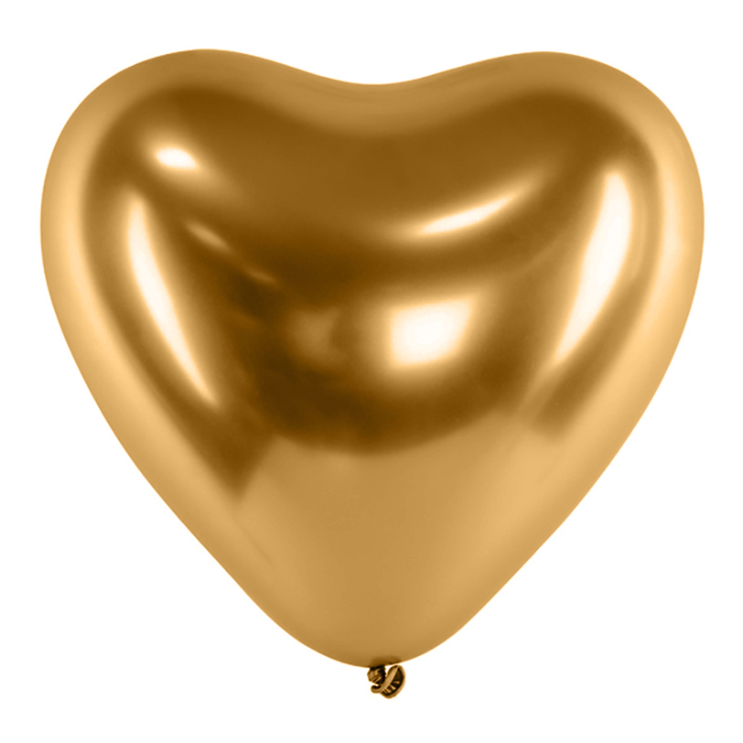 Hjärtballonger Krom Guld - 25-pack