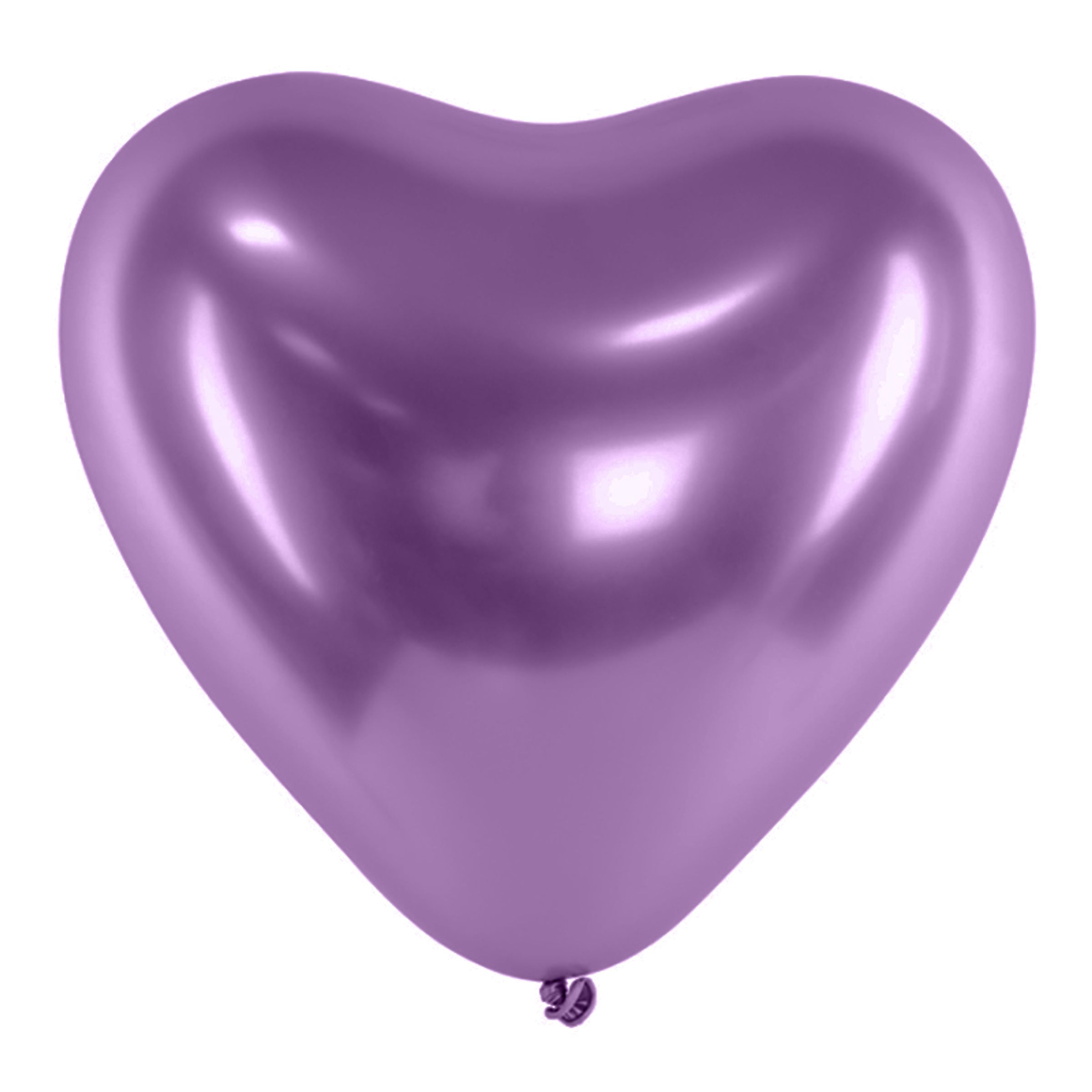 Läs mer om Hjärtballonger Krom Lila - 50-pack