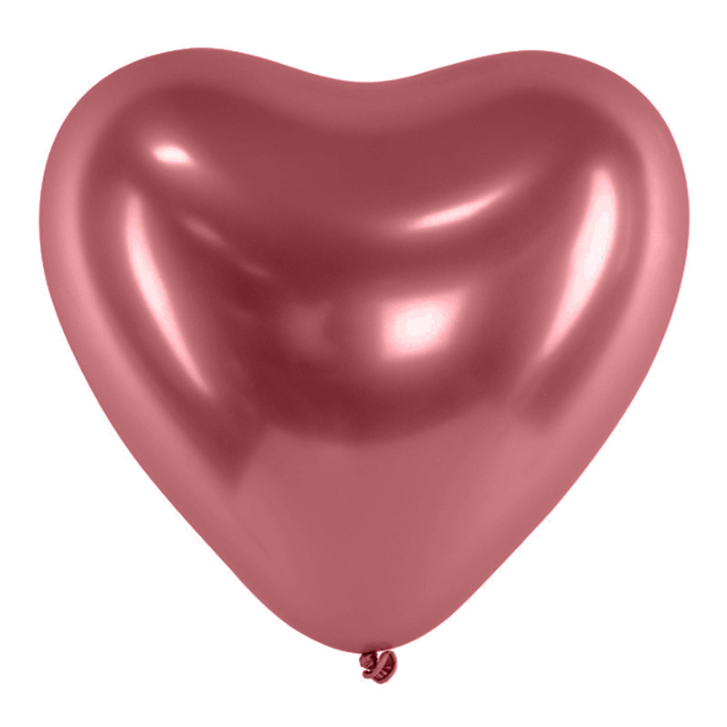 Hjärtballonger Krom Rosa - 100-pack