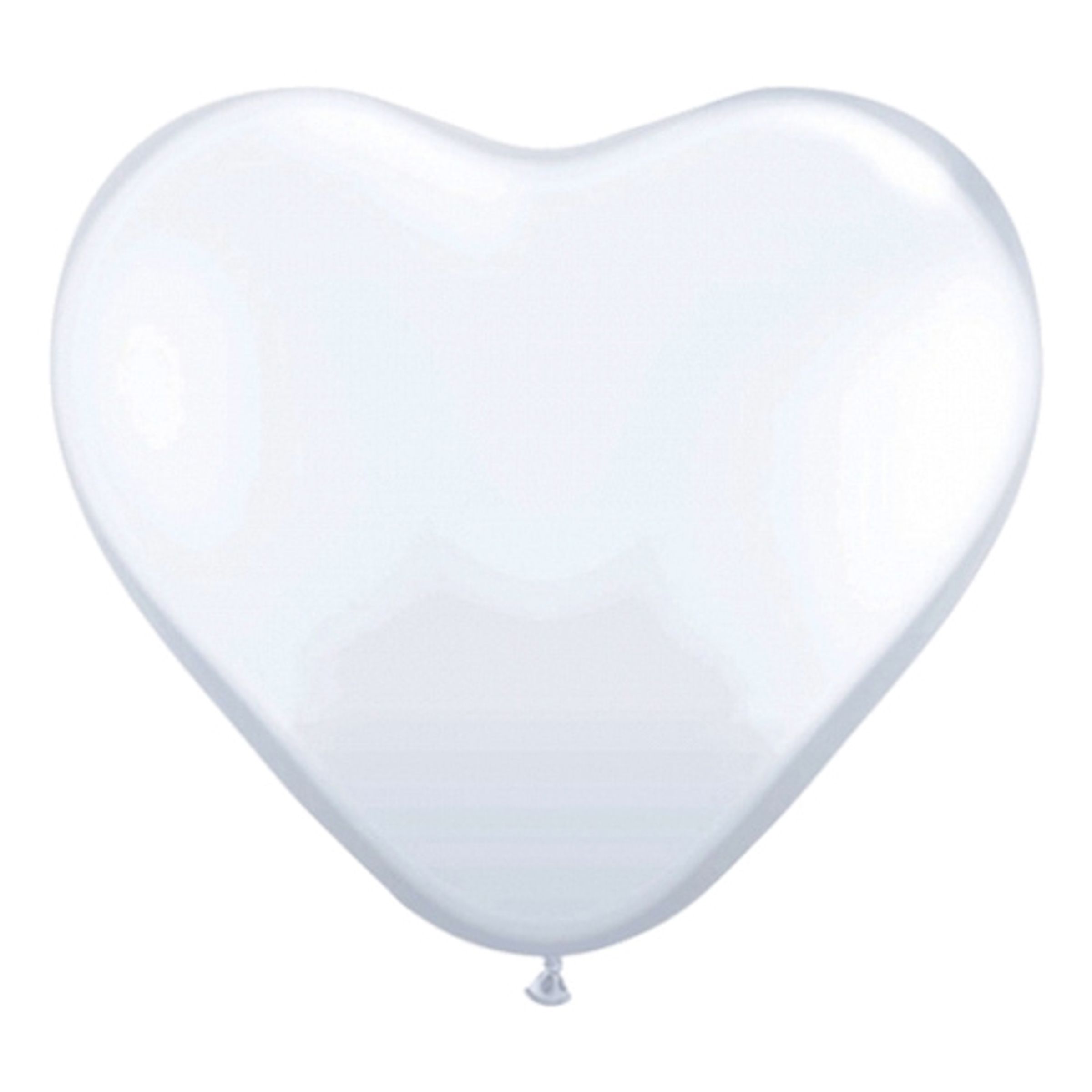Läs mer om Hjärtballonger Vita - 25-pack
