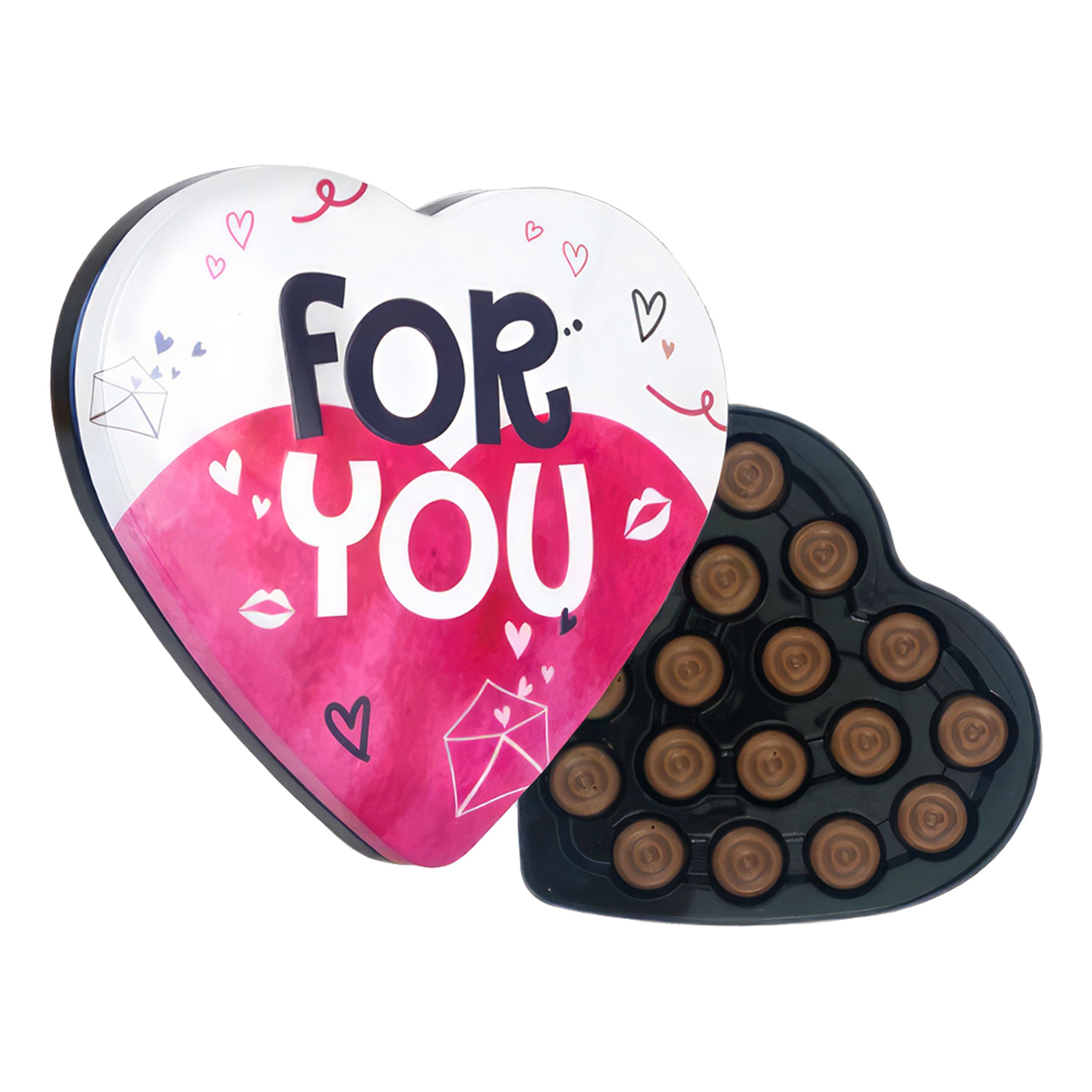 Läs mer om Hjärtformad Chokladbox For You - 100 gram