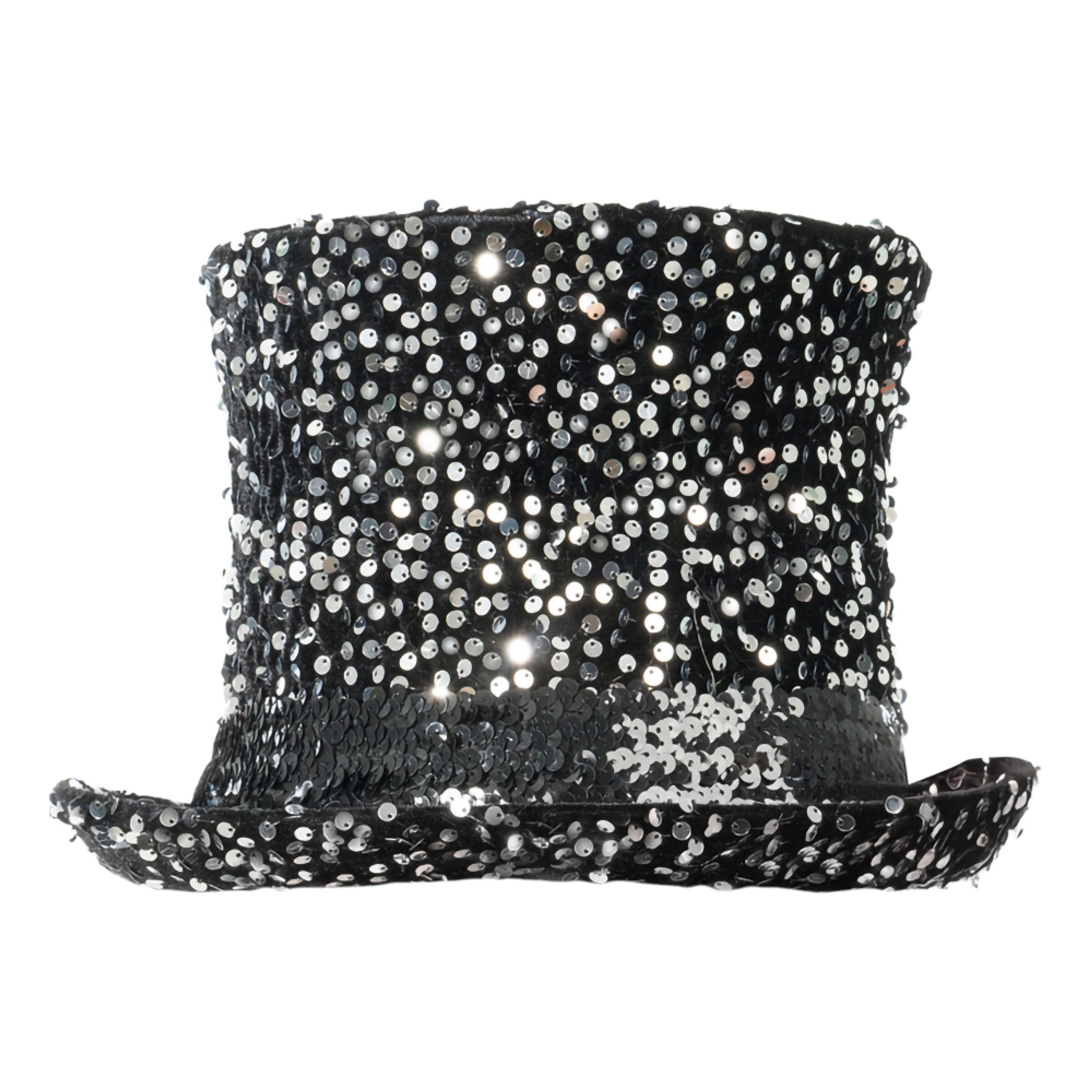 Höghatt med Paljetter Silver - One size