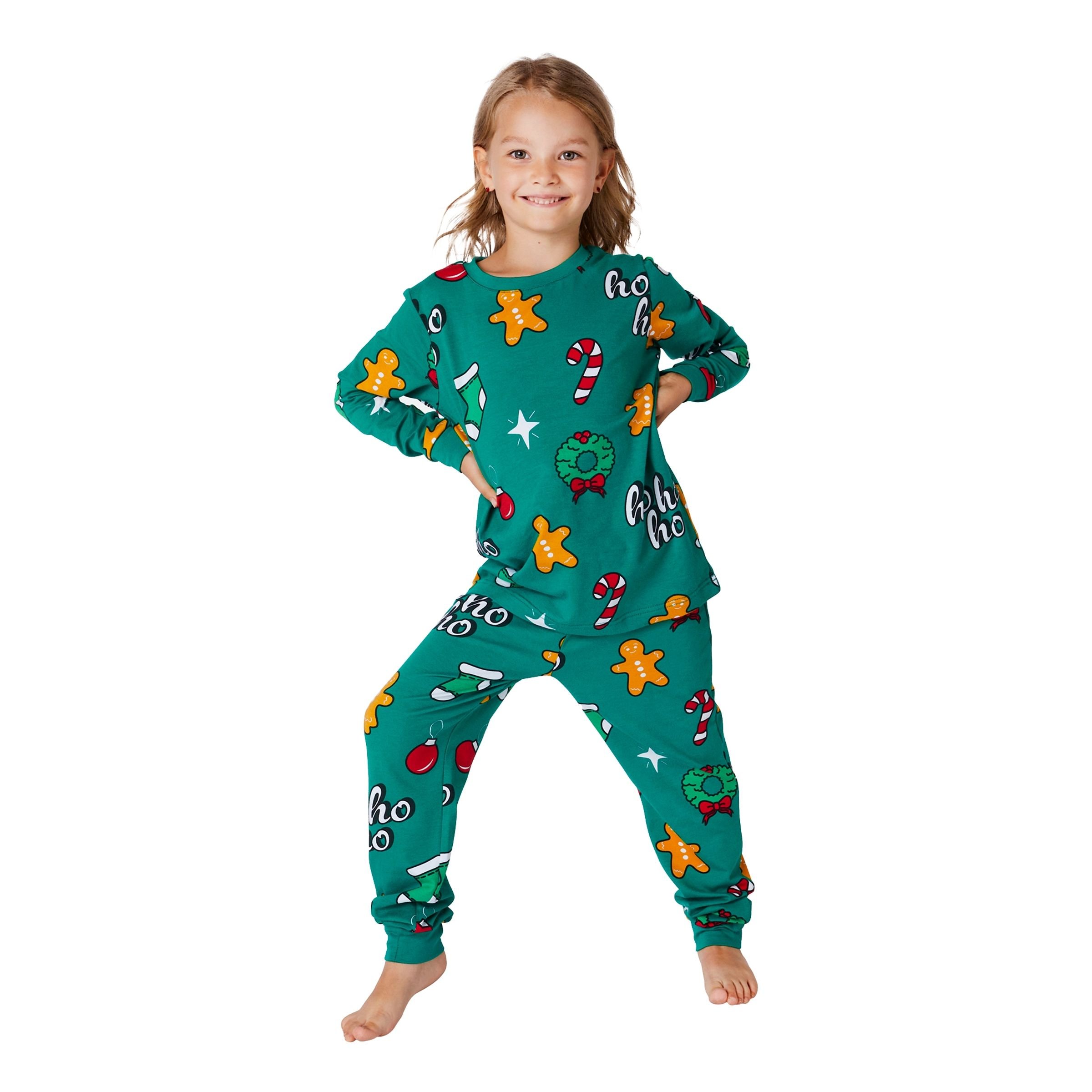 Hohoho Grön Julpyjamas för Barn - 4-6 år (110/116)