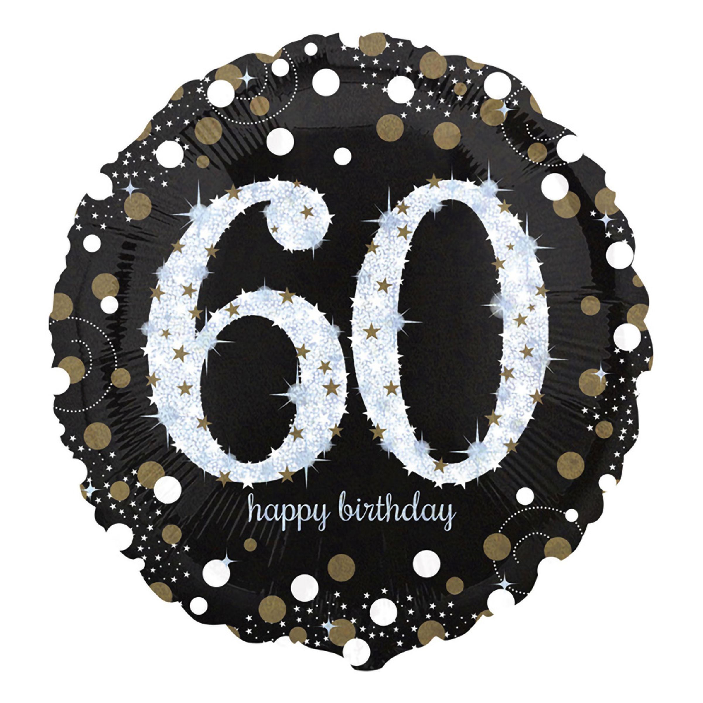 Läs mer om Holografisk Gnistrande Birthday 60 Folieballong
