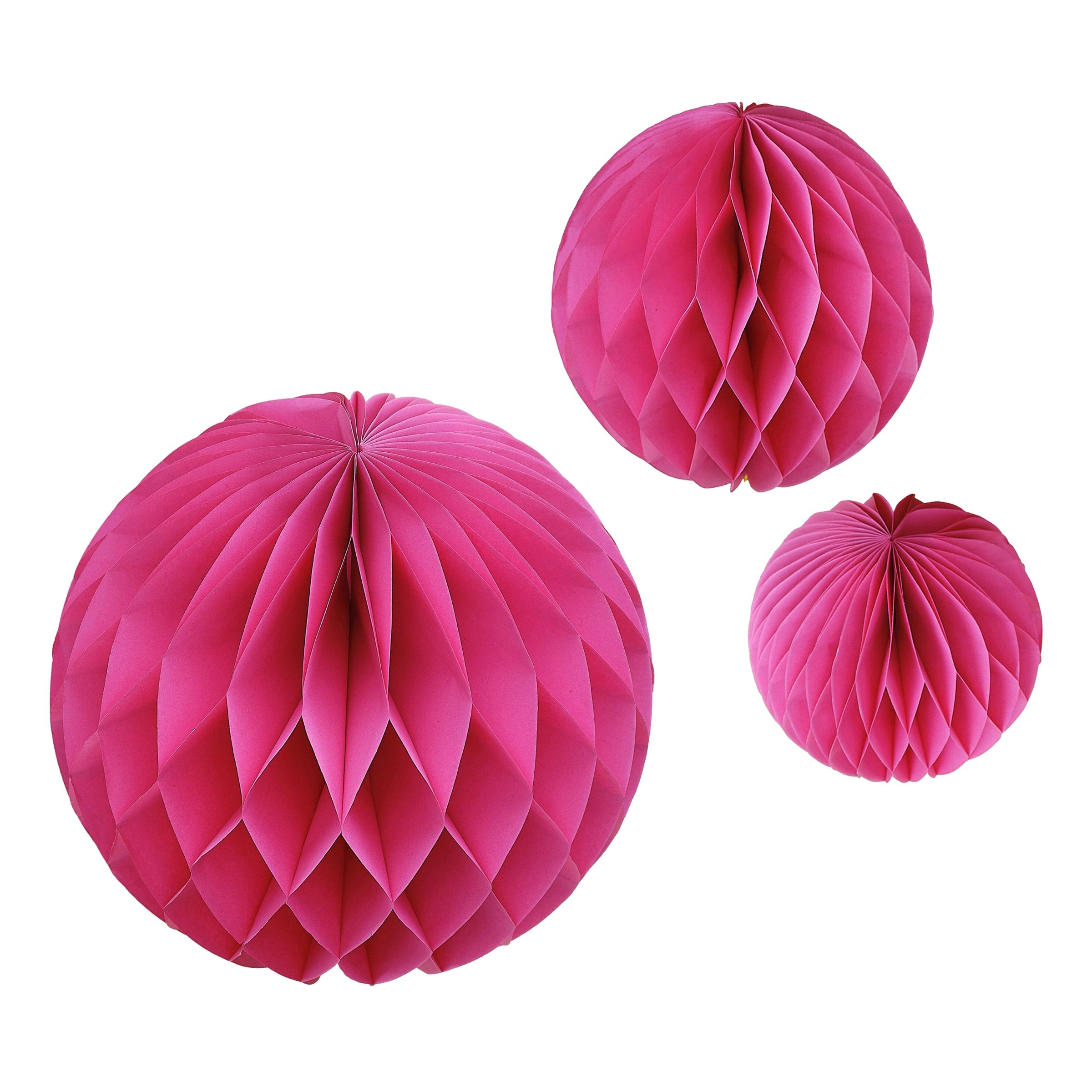 Honeycomb Boll Fuchsia - 3-pack | Hem//Festartiklar//Takdekorationer//festdekoration | PartyOutlet