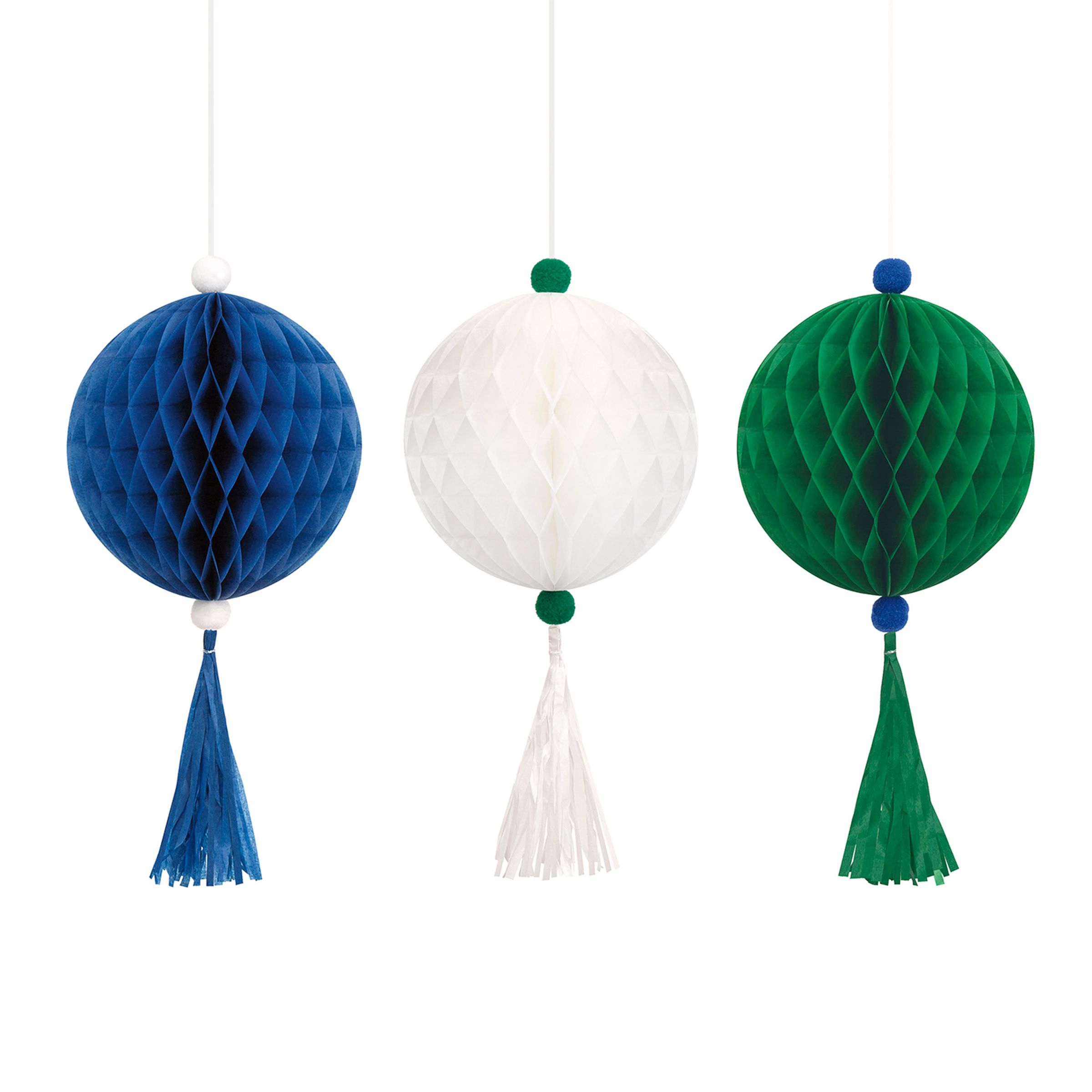Honeycombs Blå/Vit/Grön - 3-pack | Hem - Teman - Festteman - Sommarfest | Pryloteket