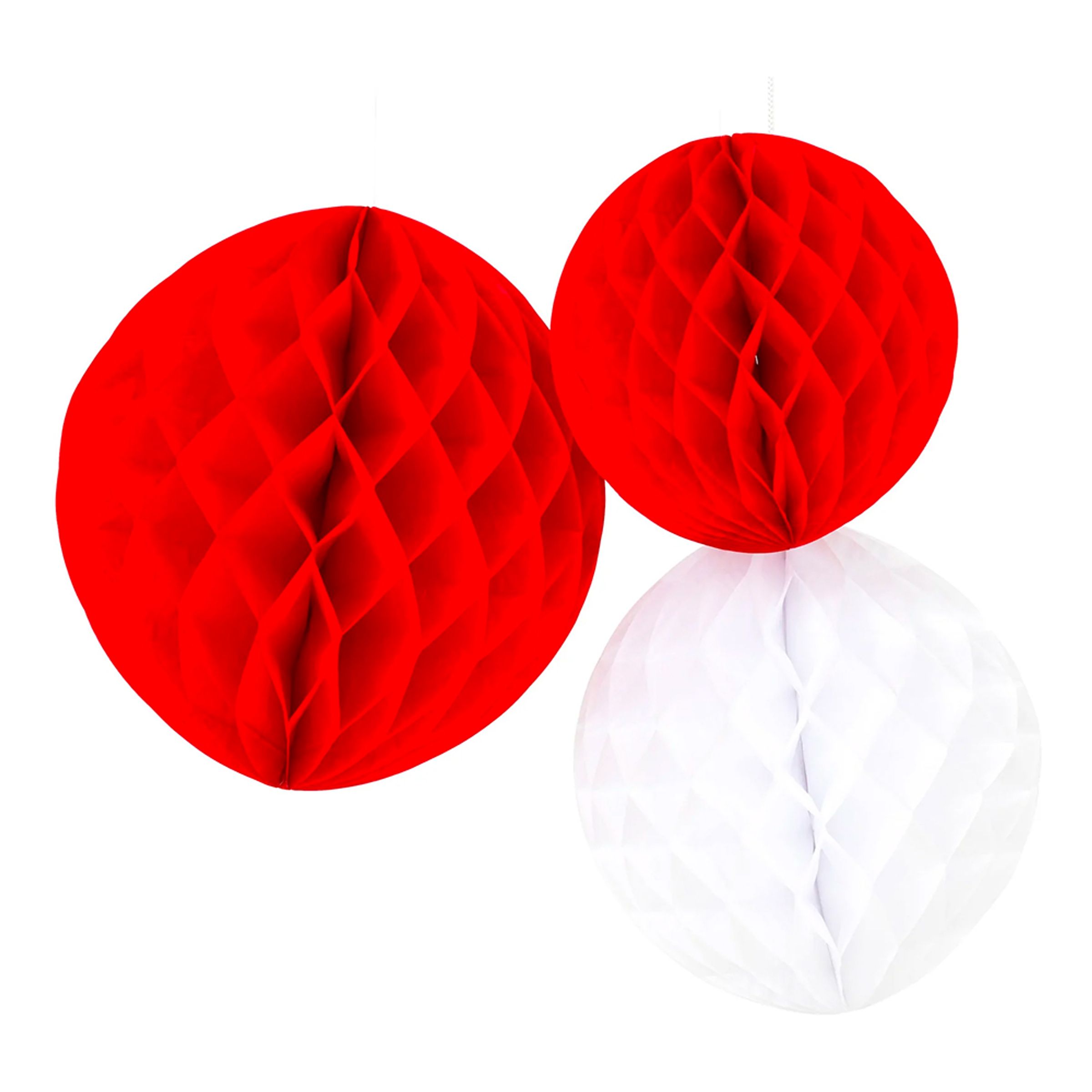 Honeycombs Röd/Vit - 3-pack