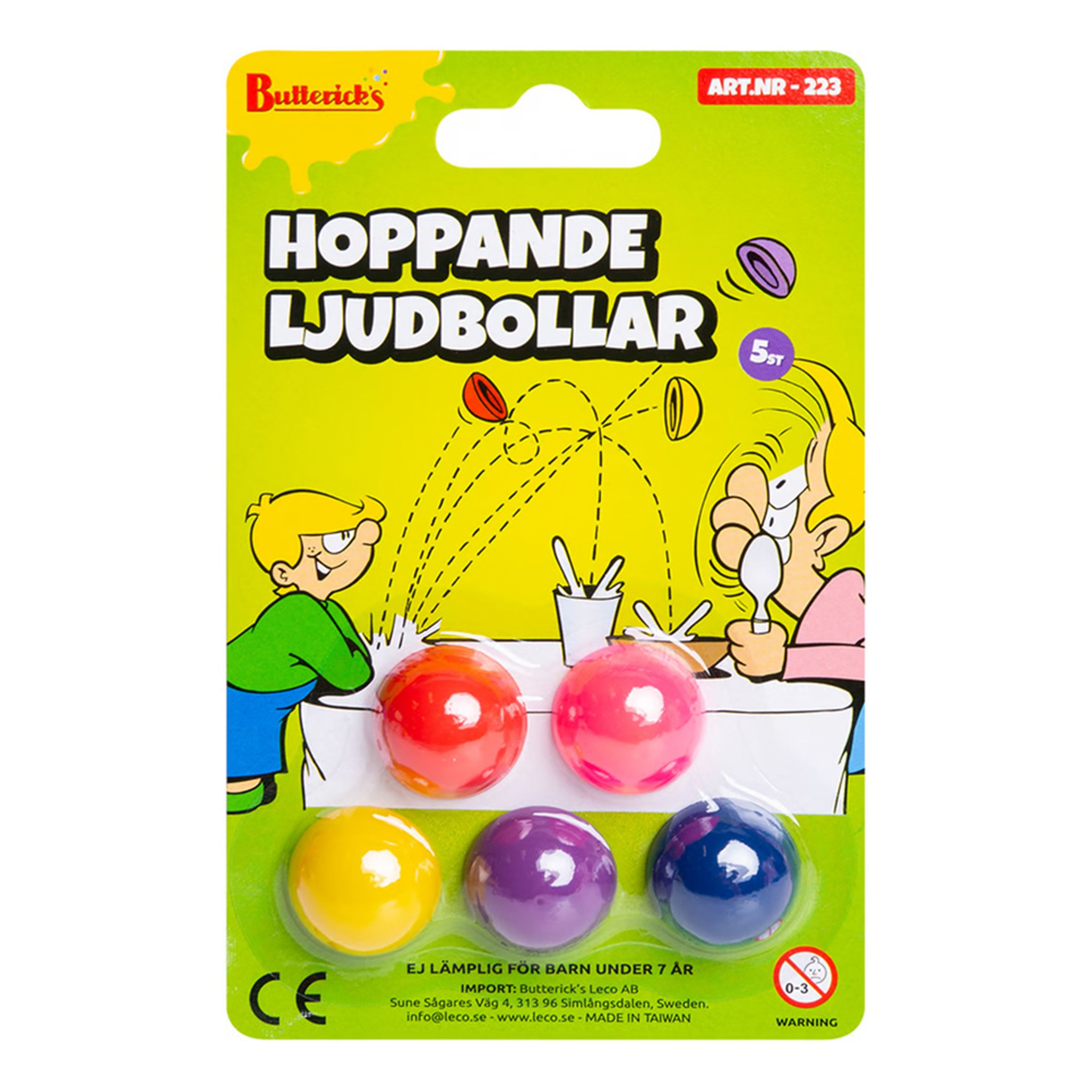 Hoppande Ljudbollar Skämtartikel - 5-pack