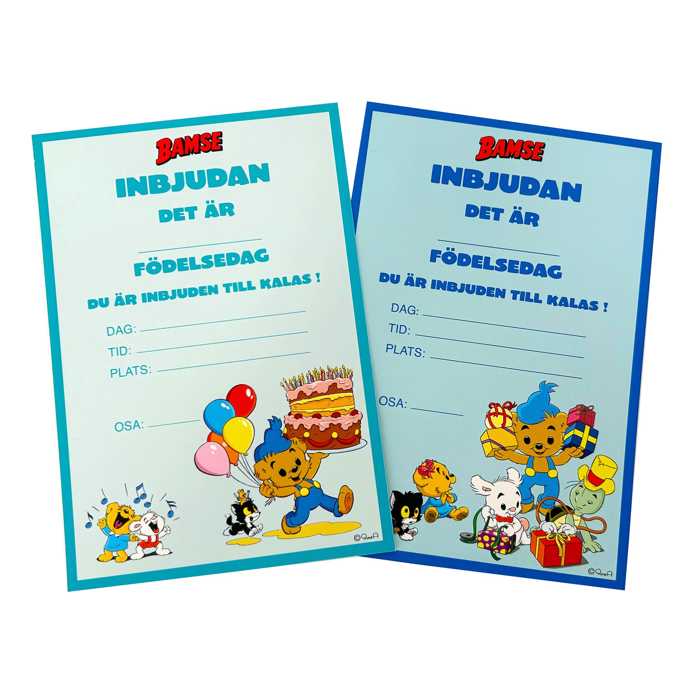 Inbjudningskort Bamse - 8-pack