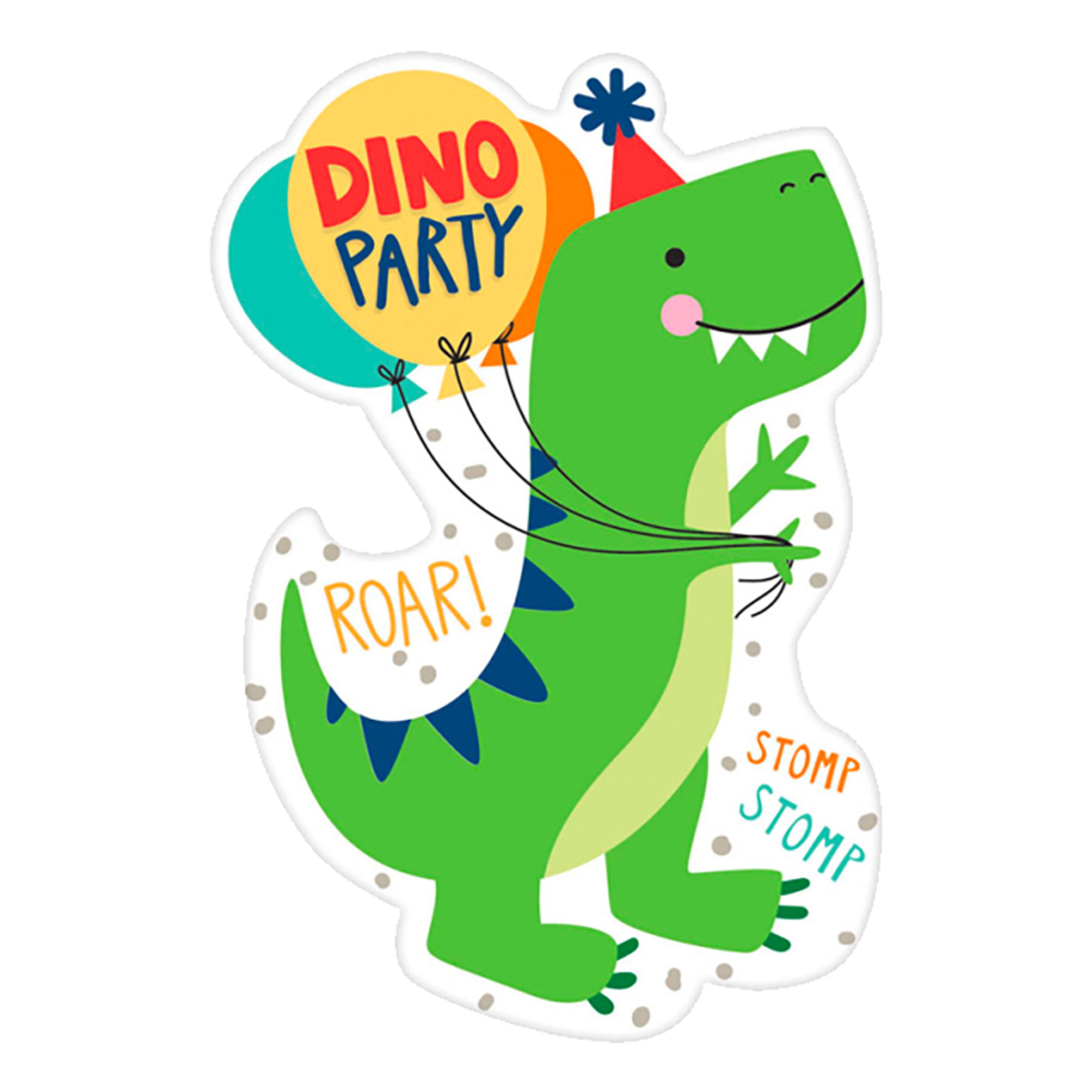 Läs mer om Inbjudningskort Dino Party - 8-pack