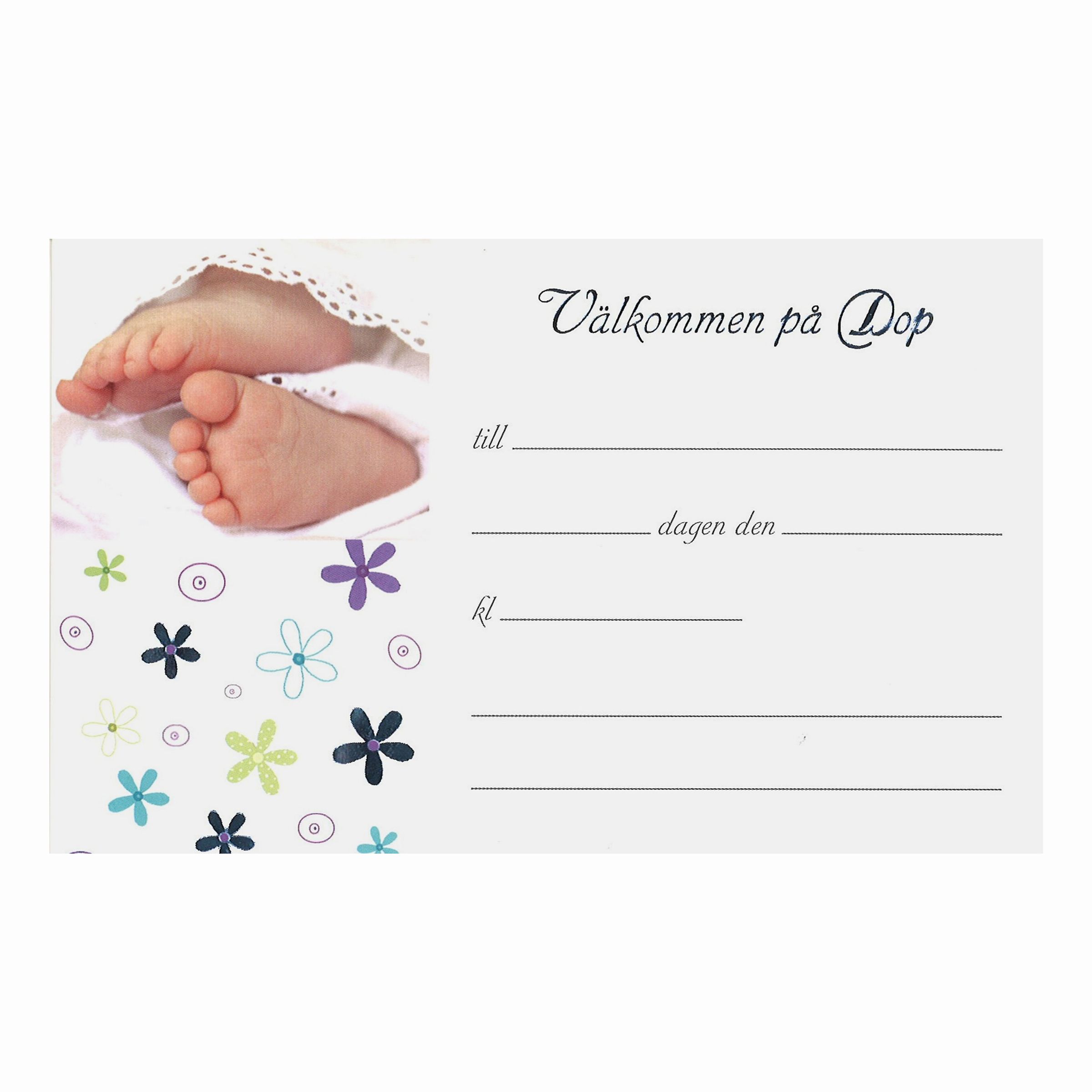 Inbjudningskort Dop Kille - 8-pack | Hem - Festartiklar - Hälsningskort - Inbjudningskort | Party Outlet