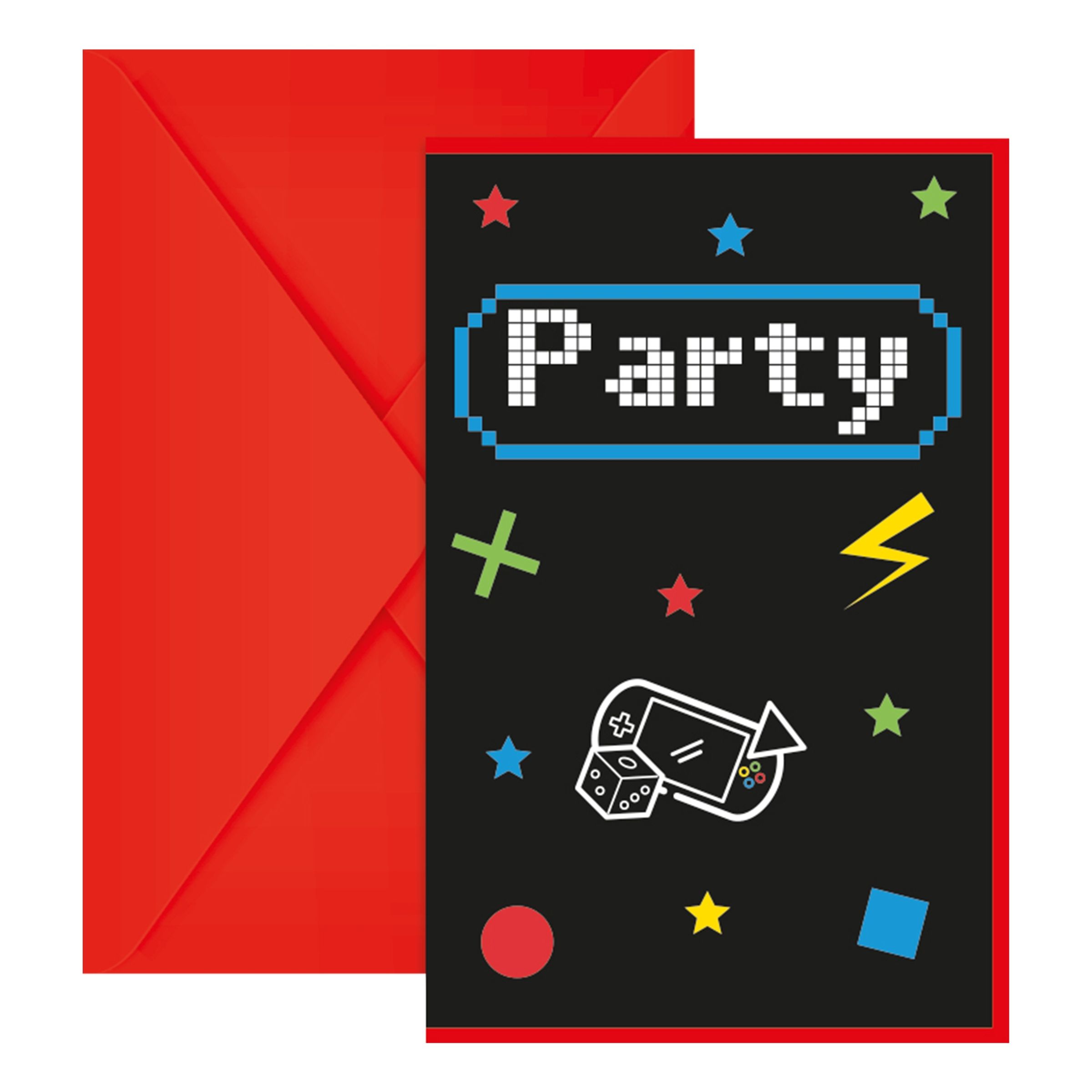 Läs mer om Inbjudningskort Gaming Party - 6-pack